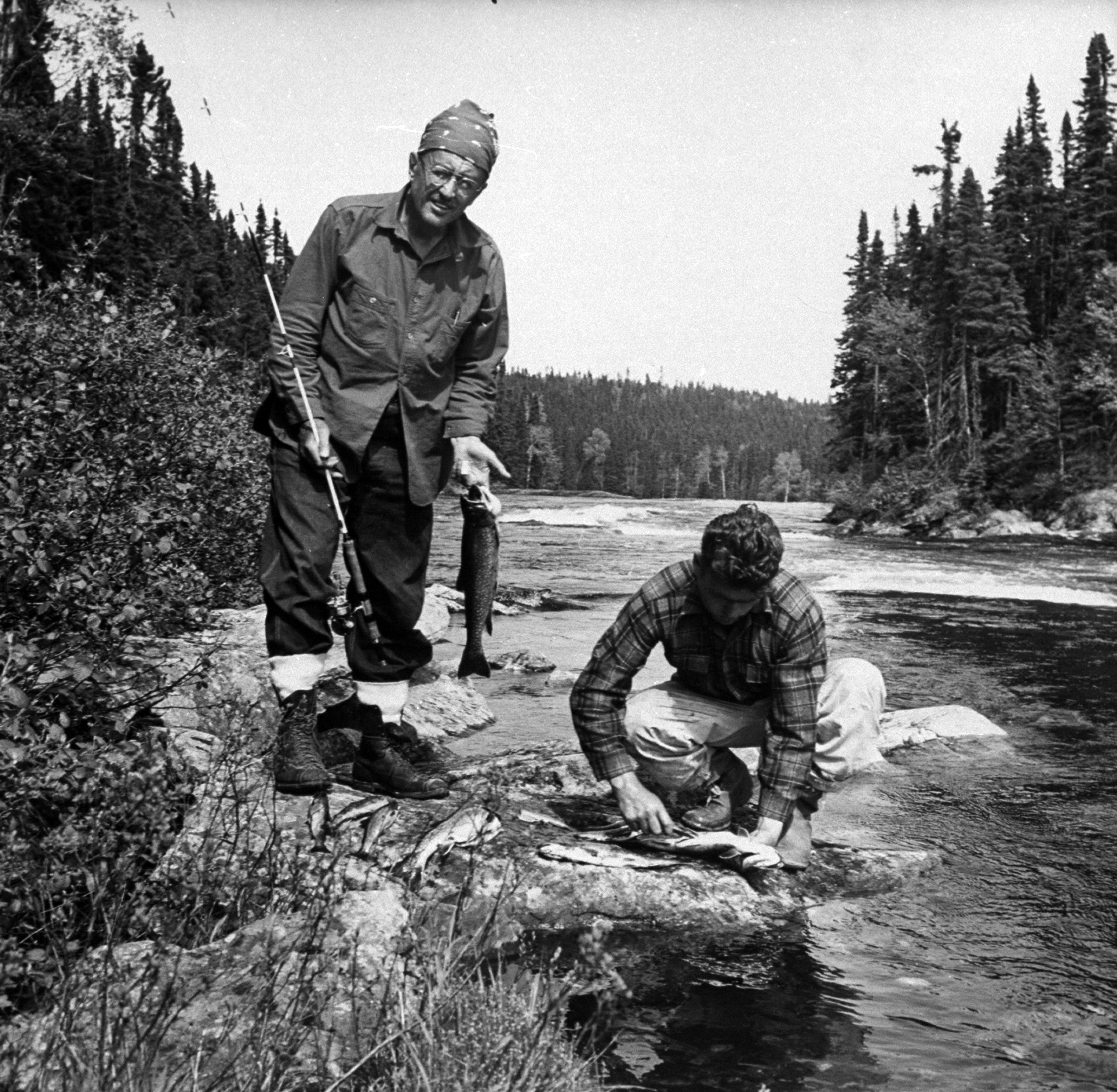 Canadian woodsman Robert Rock in the wild country between Hudson Bay and the St. Lawrence.