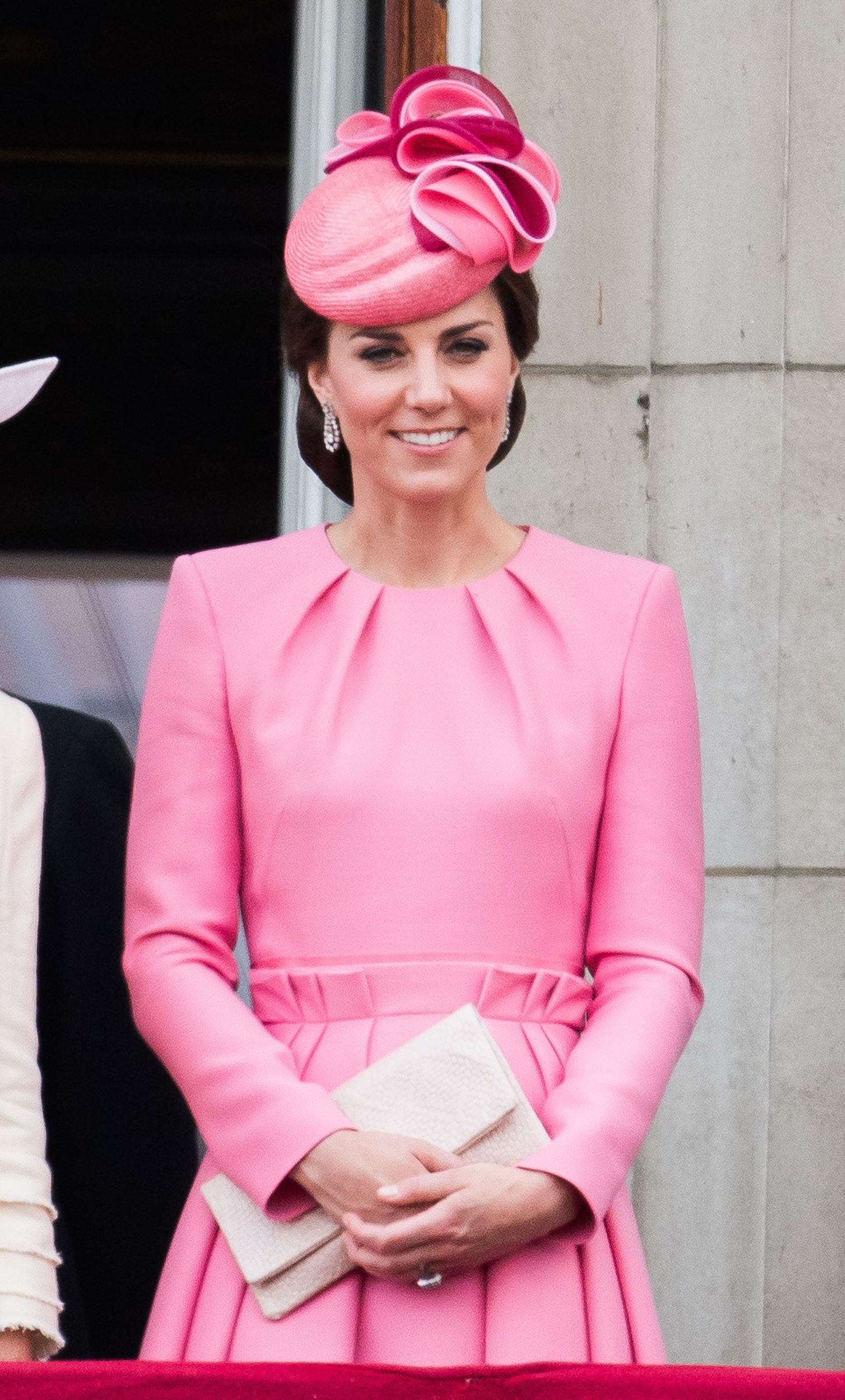 Catherine, Duchess of Cambridge, stands on the balcony of Buckingham Palace at the annual Trooping the Colour parade in London on June 17, 2017.