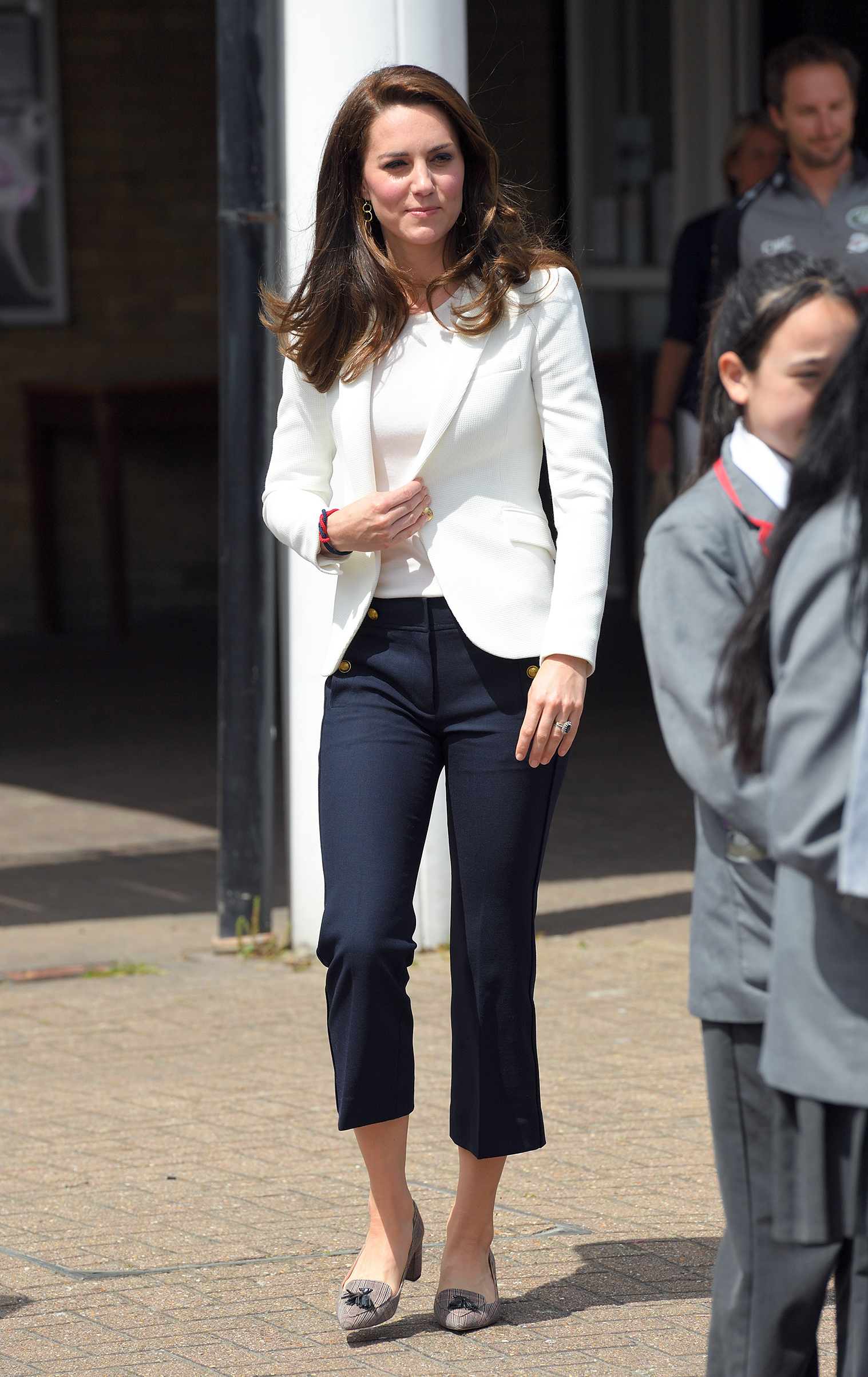 Catherine, Duchess of Cambridge, visits the 1851 Trust roadshow at Docklands Sailing and Watersports Center in London on June 16, 2017. The Duchess of Cambridge is patron of the 1851 Trust.