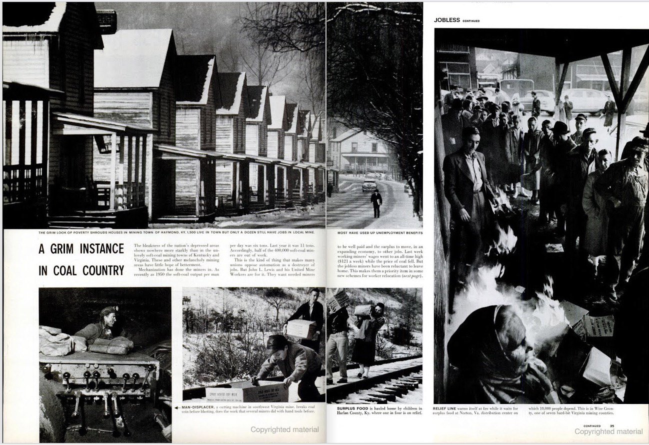 "A Grim Instance in Coal Country," from the April 13, 1959 issue of LIFE magazine.