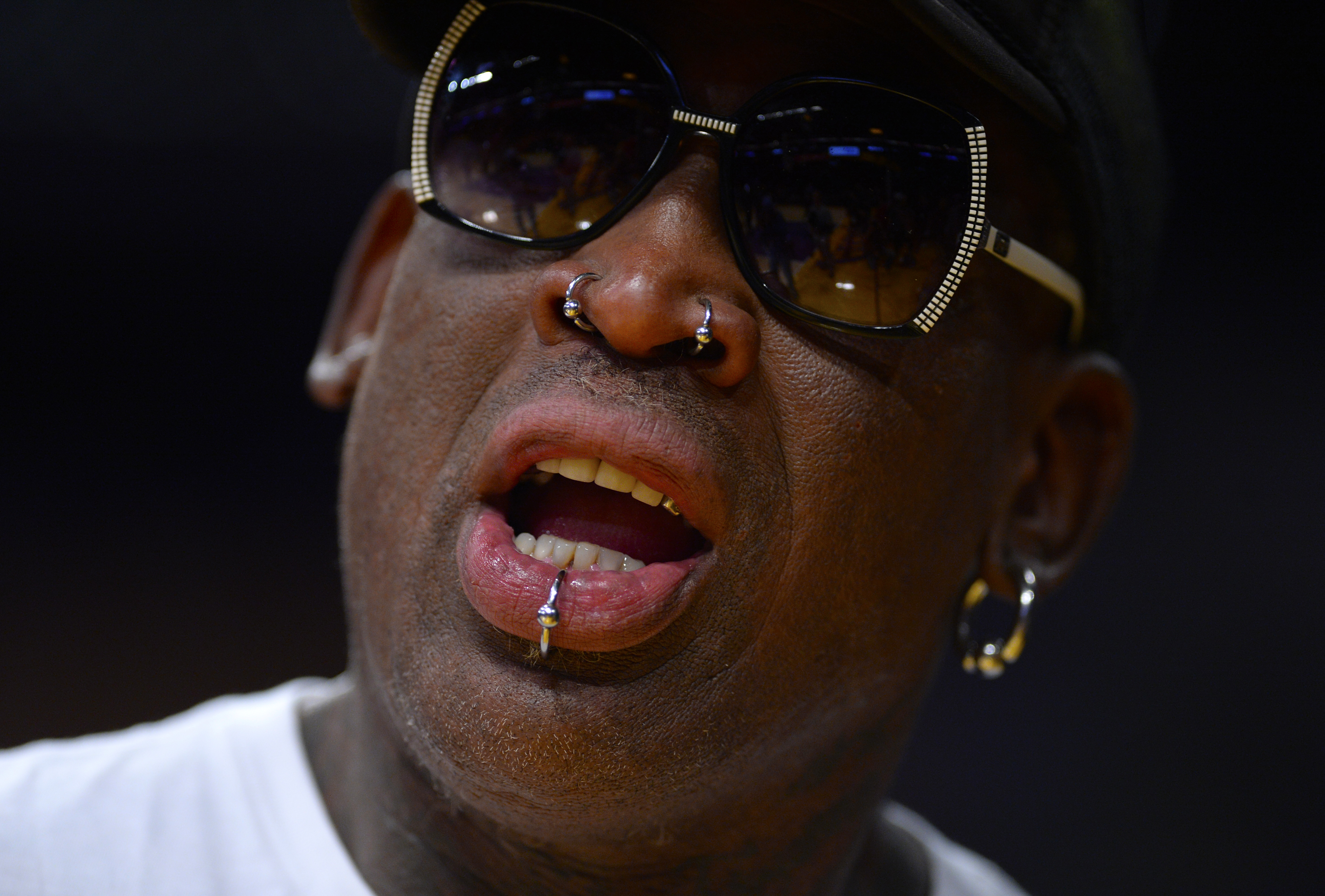 LOS ANGELES, CA - NOVEMBER 25:  Former NBA player Dennis Rodman before the start of the game between the Golden State Warriors and the Los Angeles Lakers (Robert Laberge&mdash;Getty Images)