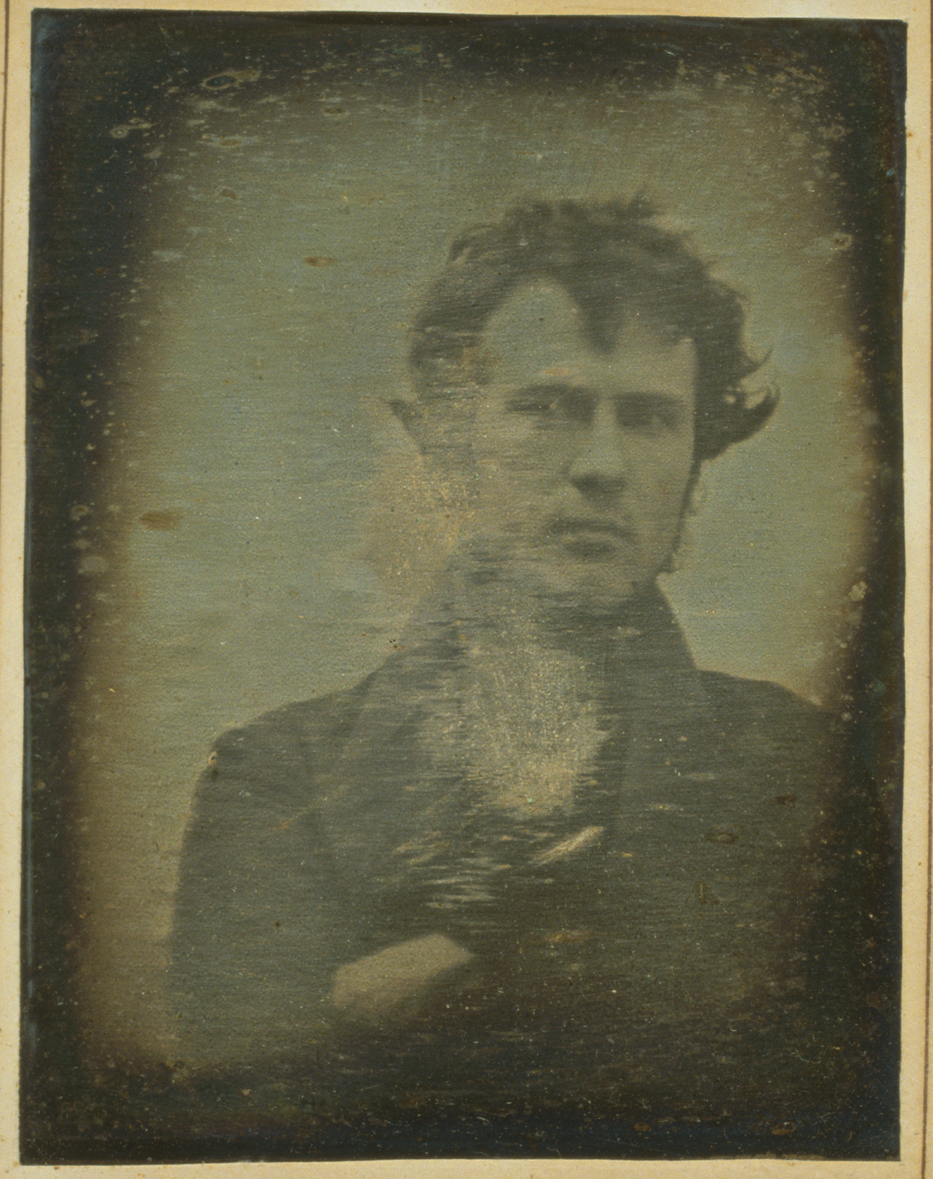 The first photographic selfie by Philadelphia photographer Robert Cornelius.