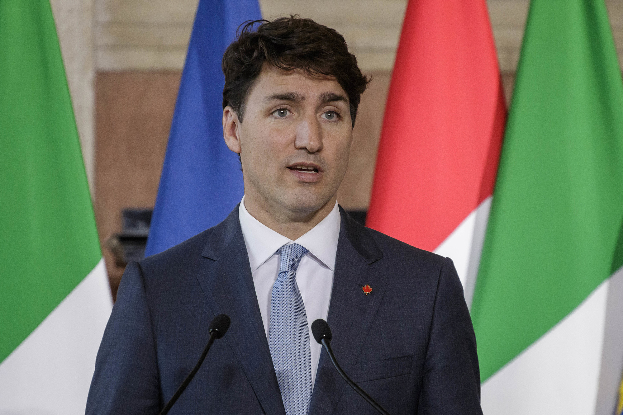 Prime Minister of Canada Justin Trudeau meets with Italian