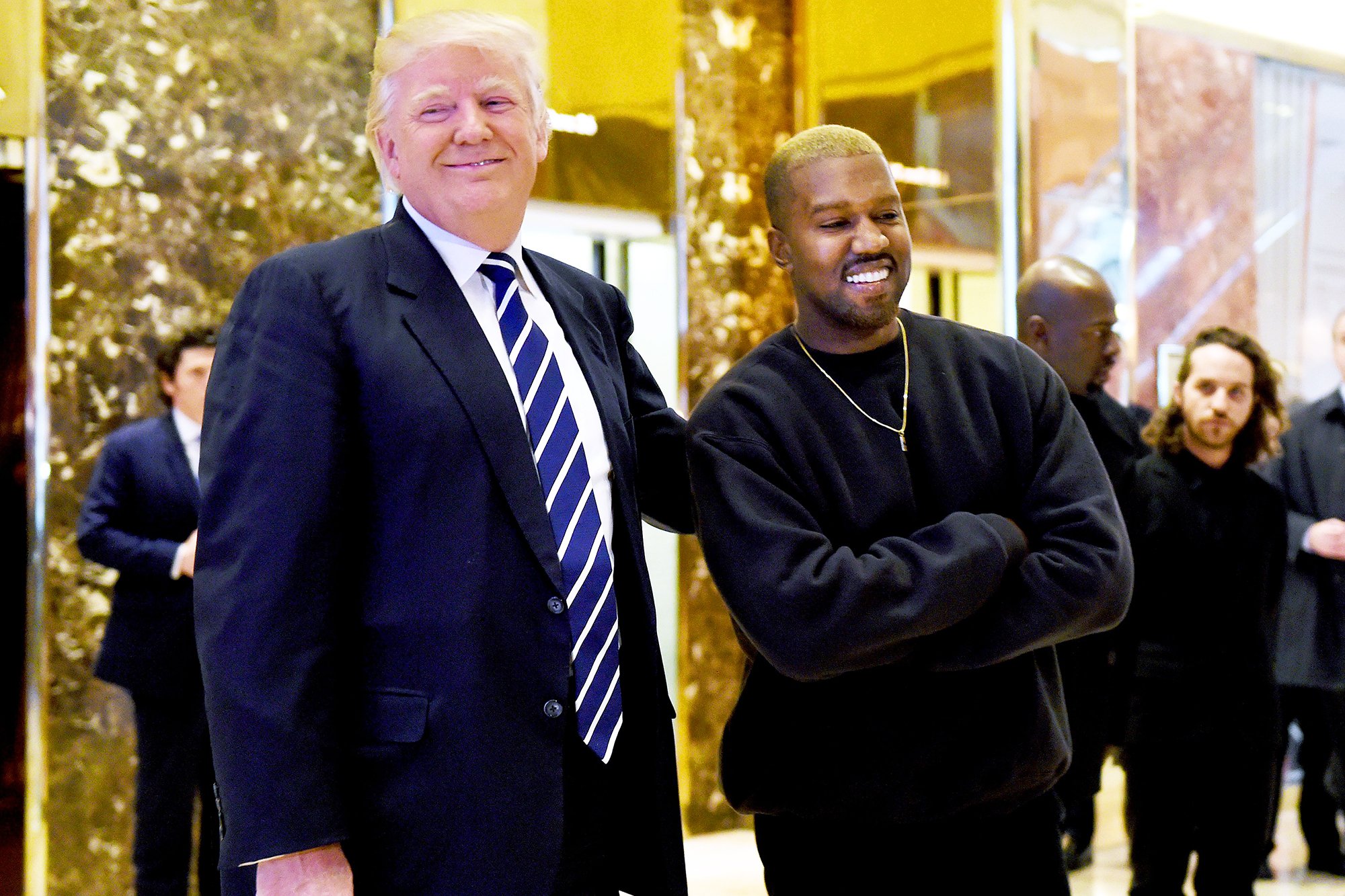 Donald Trump and Kanye West at Trump Tower in New York City, on Dec. 13, 2016. (Timothy A. Clary—AFP/Getty Images)