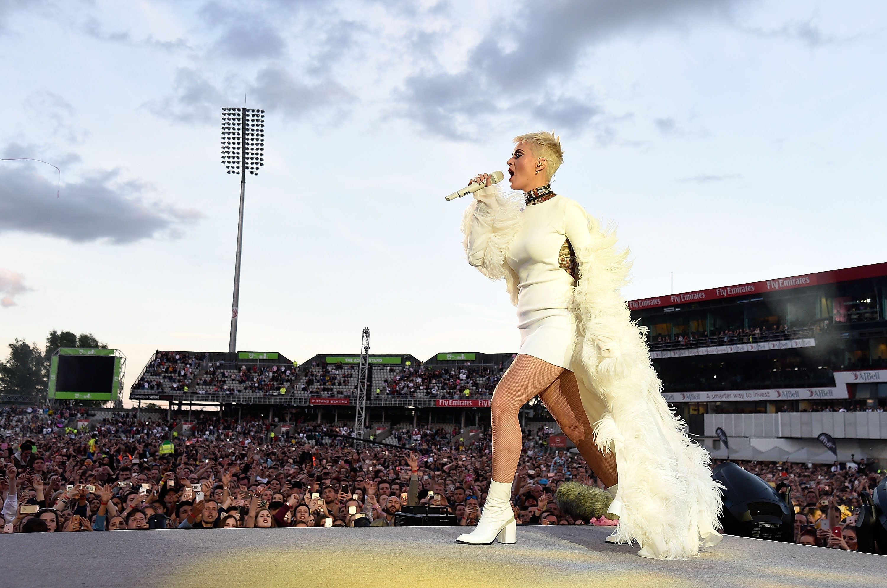 Katy Perry performs on stage during the One Love Manchester Benefit Concert at Old Trafford Cricket Ground on June 4, 2017 in Manchester, England. (Kevin Mazur/One Love Manchester—Getty Images)