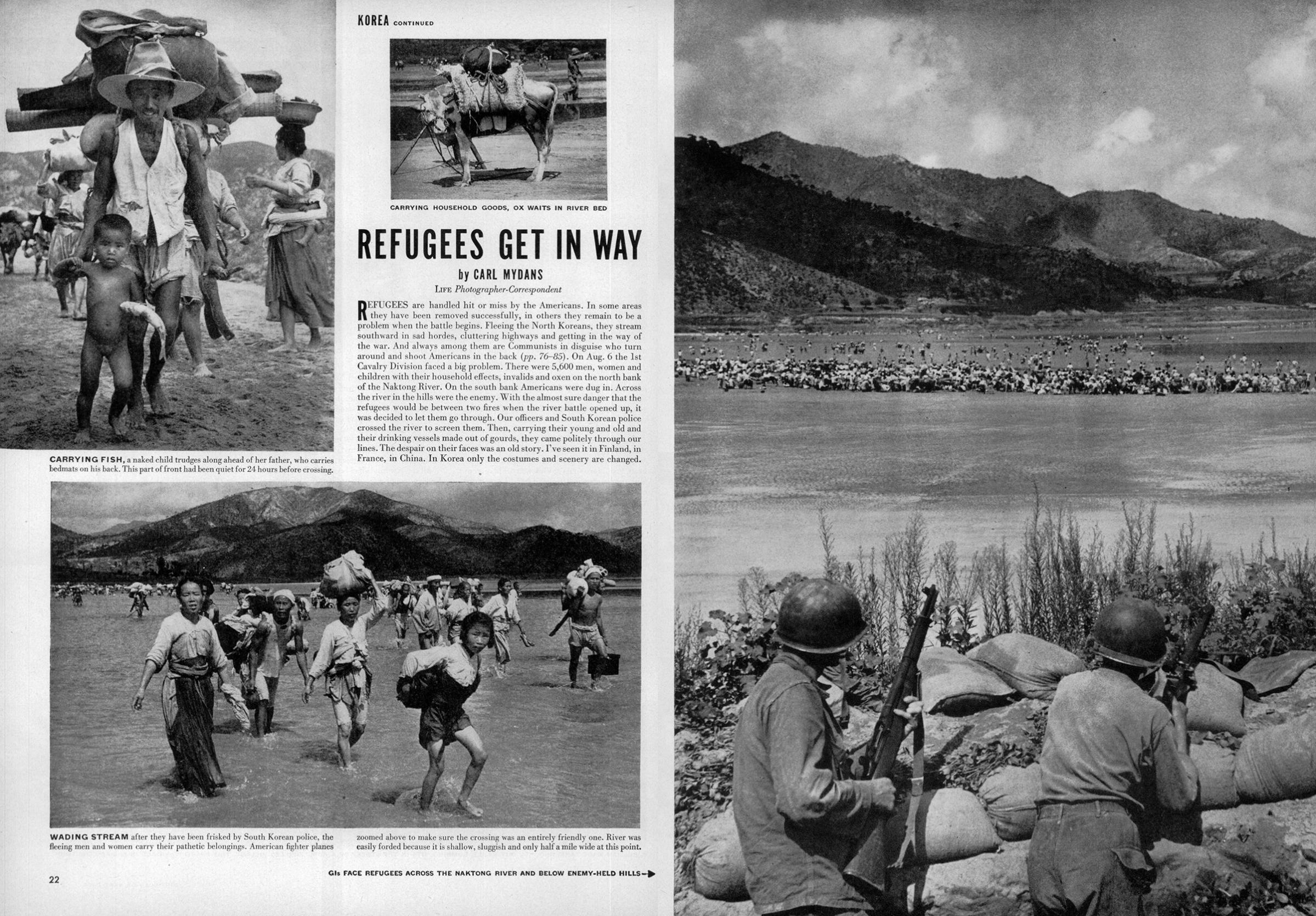 "Refugees Get In Way"—from the April 21, 1950 issue of LIFE magazine.
