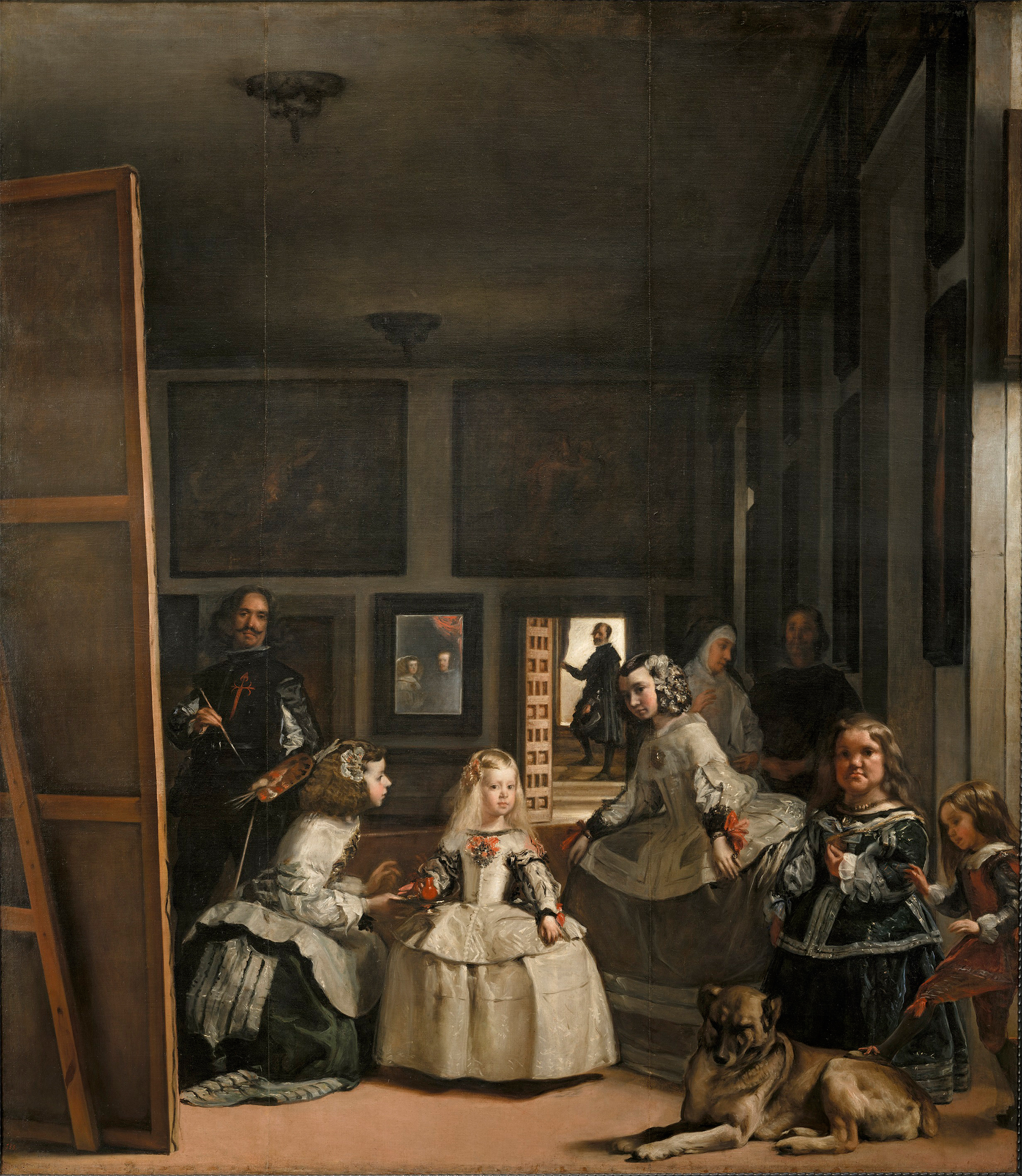 Las Meninas by Diego Velazquez, a 1656 painting of the Spanish royal family with his self portrait.