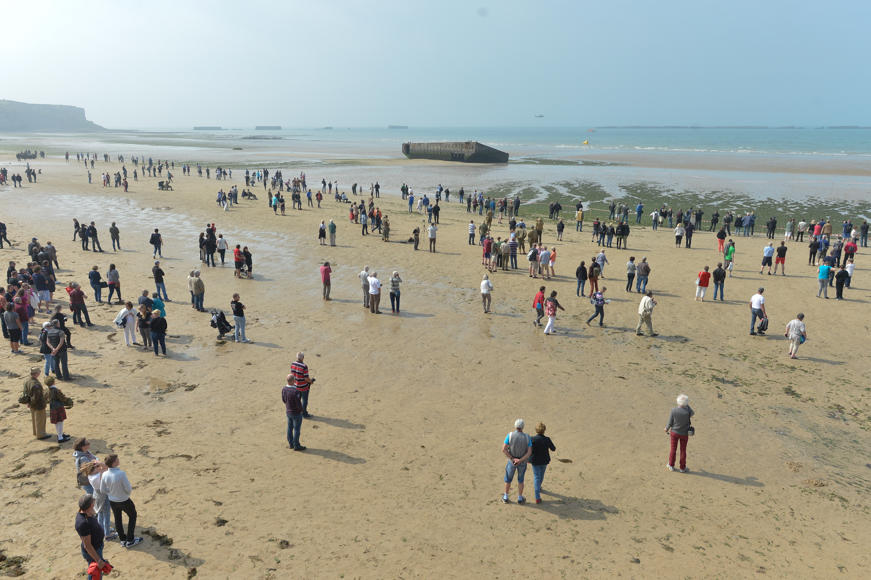 Thousands of spectators travelled to Arromanches to watch the Airshow and the Rescue demonstration, on the 72th Anniversary of D-Day in Arromanches, France on June 6, 2016. (Artur Widak&mdash;Sipa USA/AP)