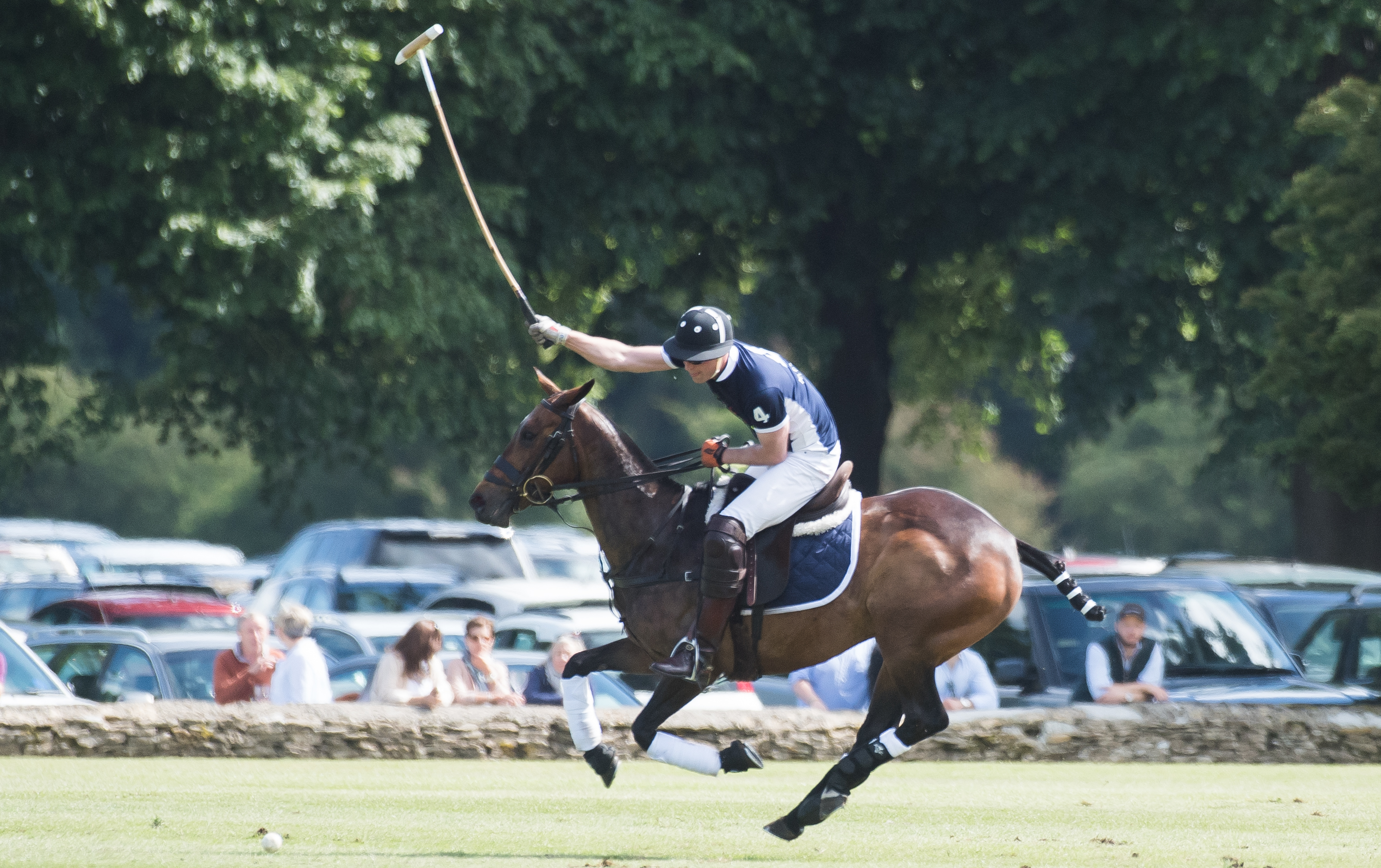 Prince William, Duke of Cambridge plays in the Maserati Royal Charity Polo Trophy at Beaufort Polo Club on June 11, 2017 in Tetbury, England.