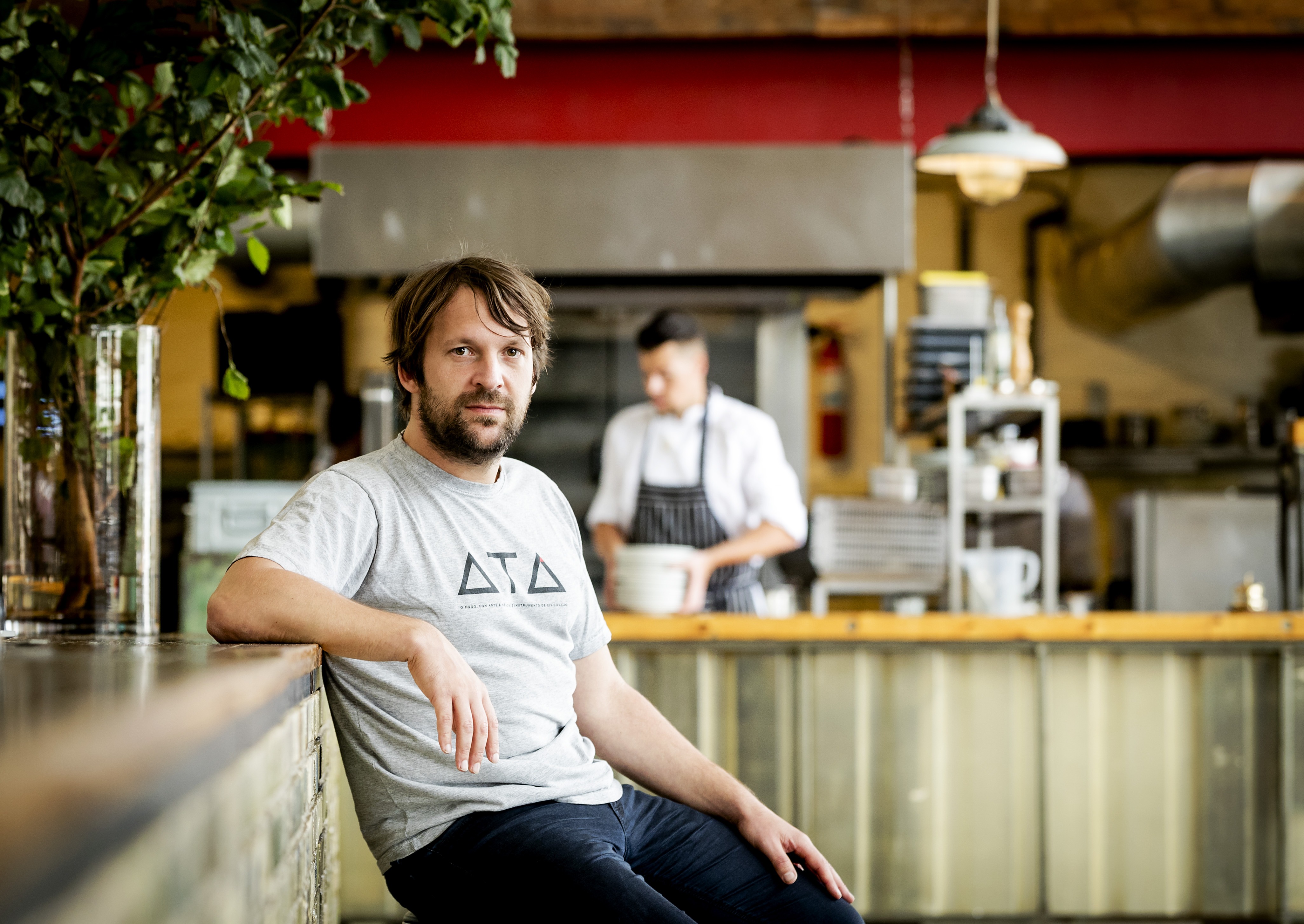 Danish chef Rene Redzepi, co-owner of the restaurant Noma in Copenhagen, Denmark, poses for a photograph prior to a premiere of 