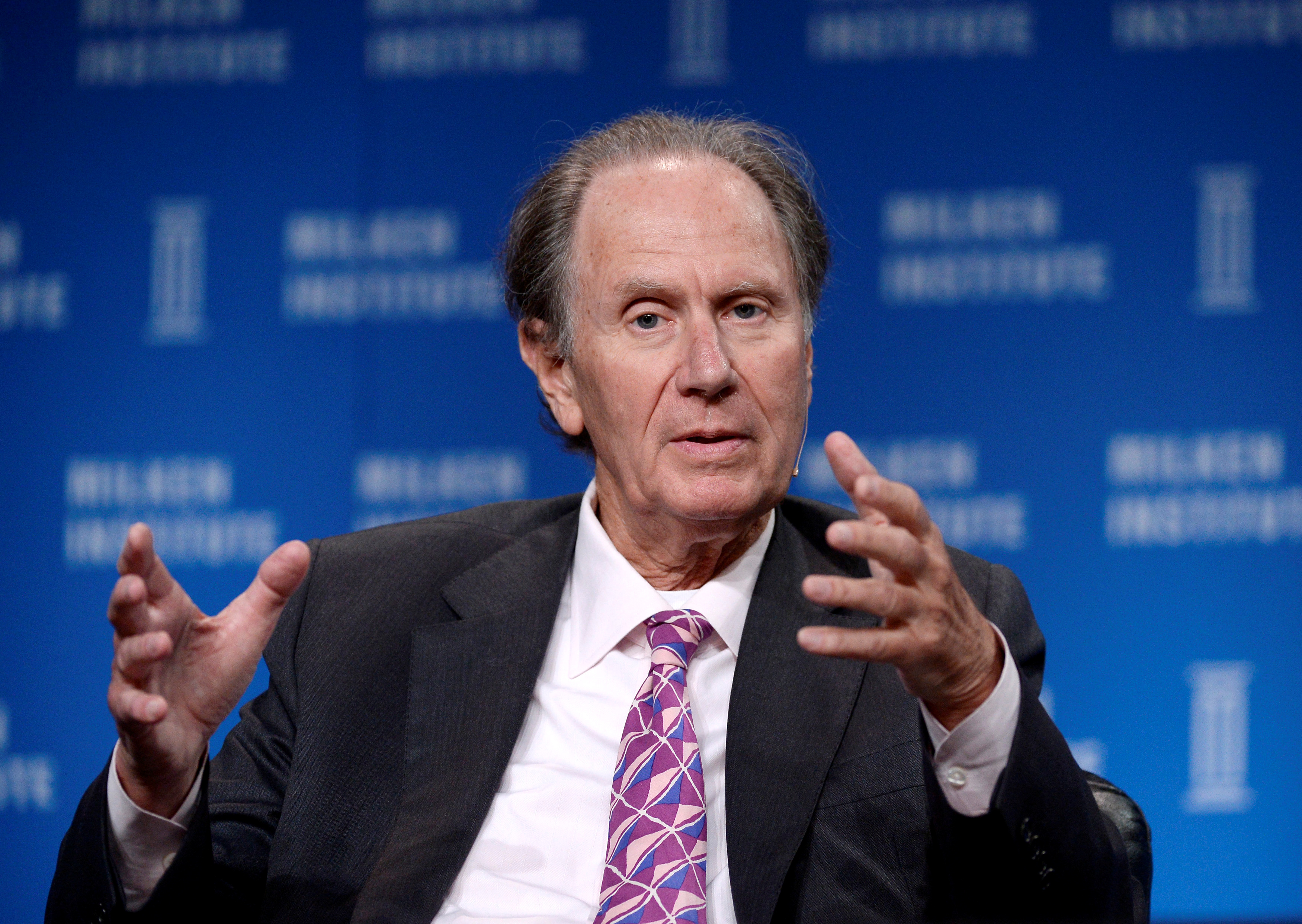 FILE PHOTO - David Bonderman, Founding Partner, TPG, takes part in Private Equity: Rebalancing Risk session during the 2014 Milken Institute Global Conference in Beverly Hills