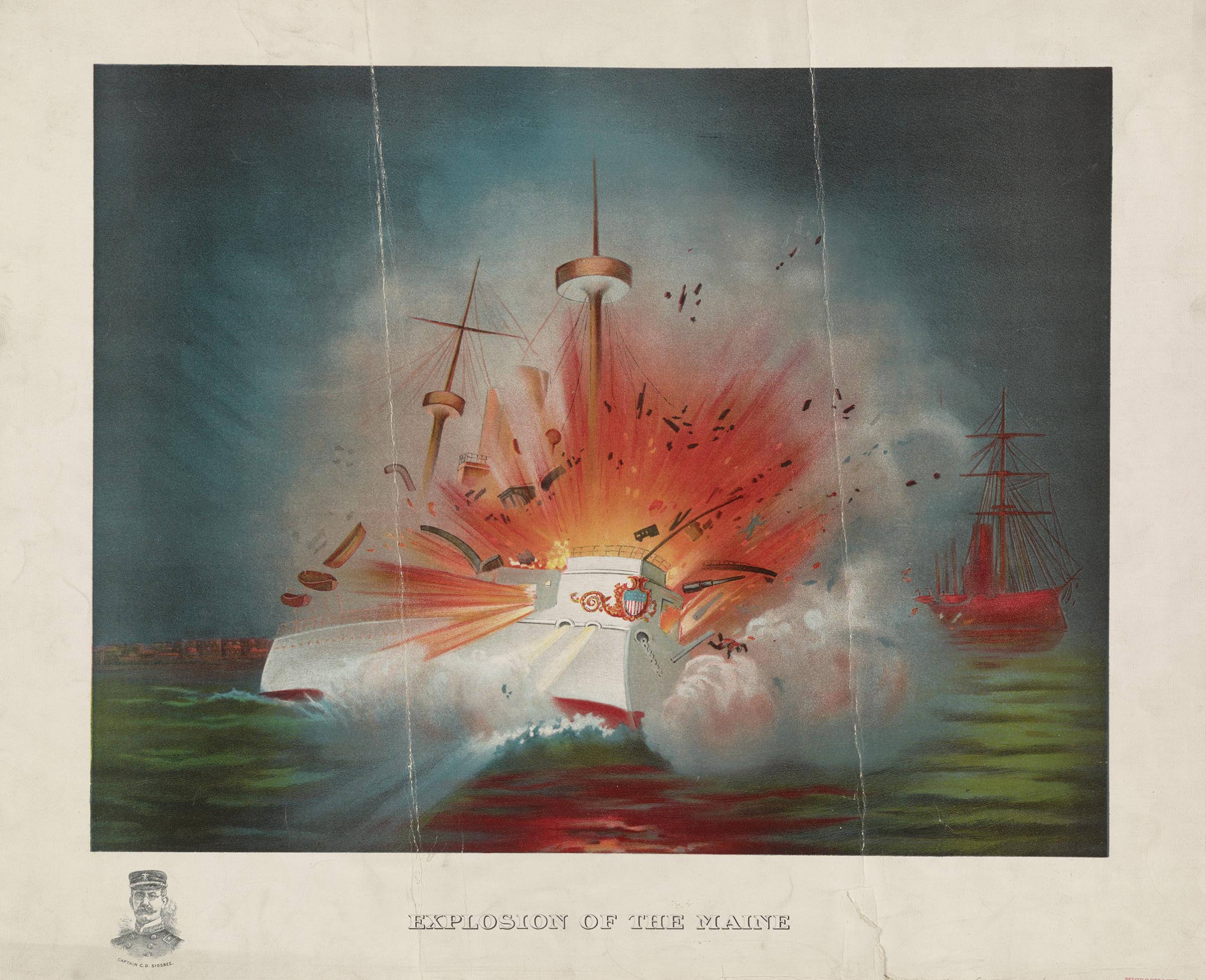 Explosion of the Maine, 1898.