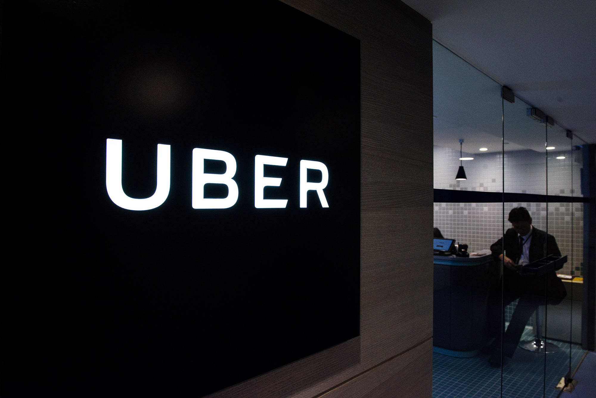 Uber's offices in Hong Kong, on March 10, 2017. (Anthony Wallace—AFP/Getty Images)