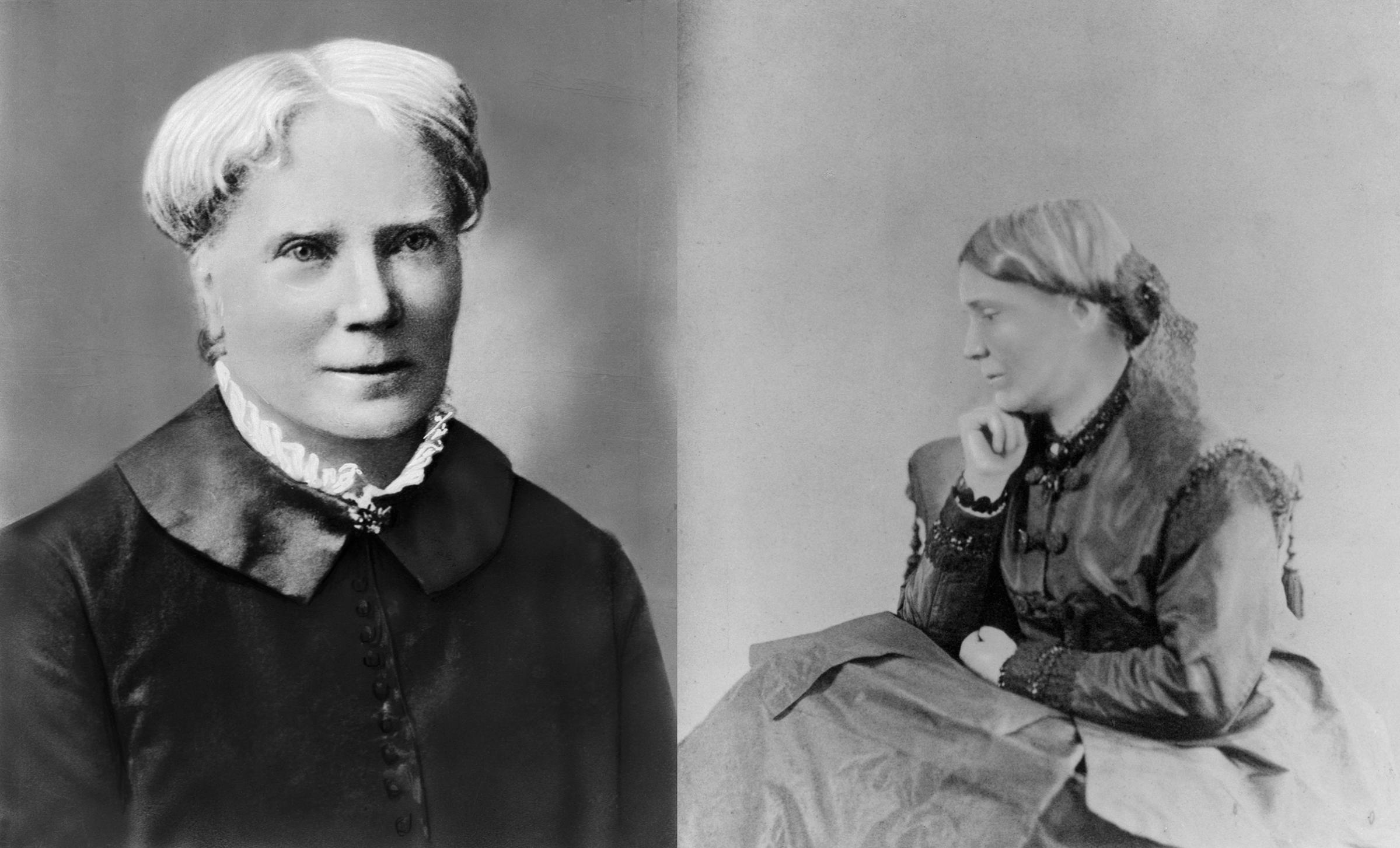 English born doctors and sisters Elizabeth Blackwell (L) and Emily Blackwell (R). Both circa 1860s.