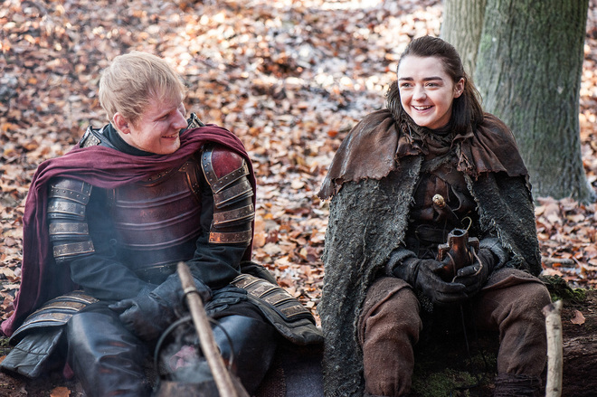 Ed Sheeran and Maisie Williams in Game of Thrones