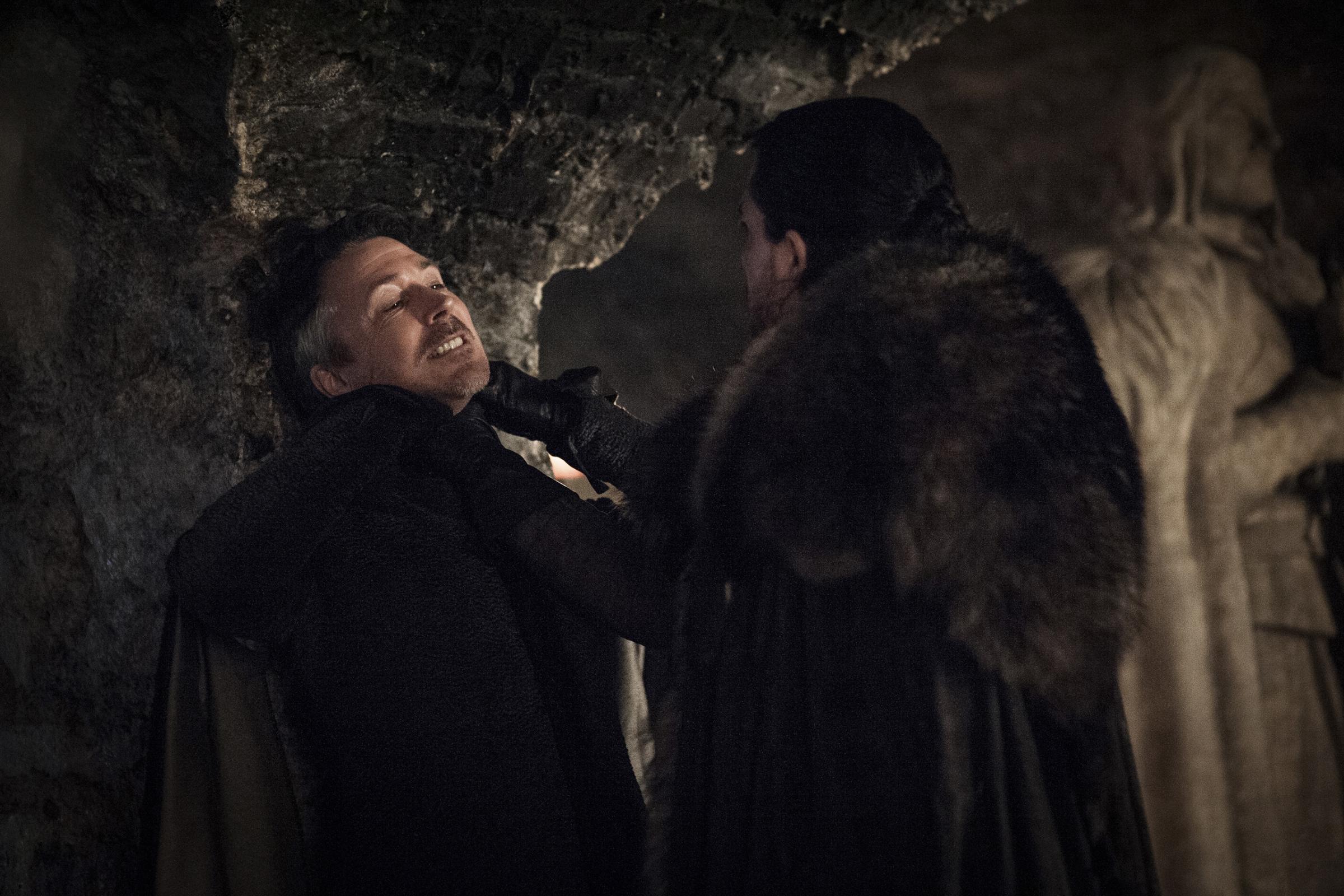 Aiden Gillen and Kit Harington in Game of Thrones