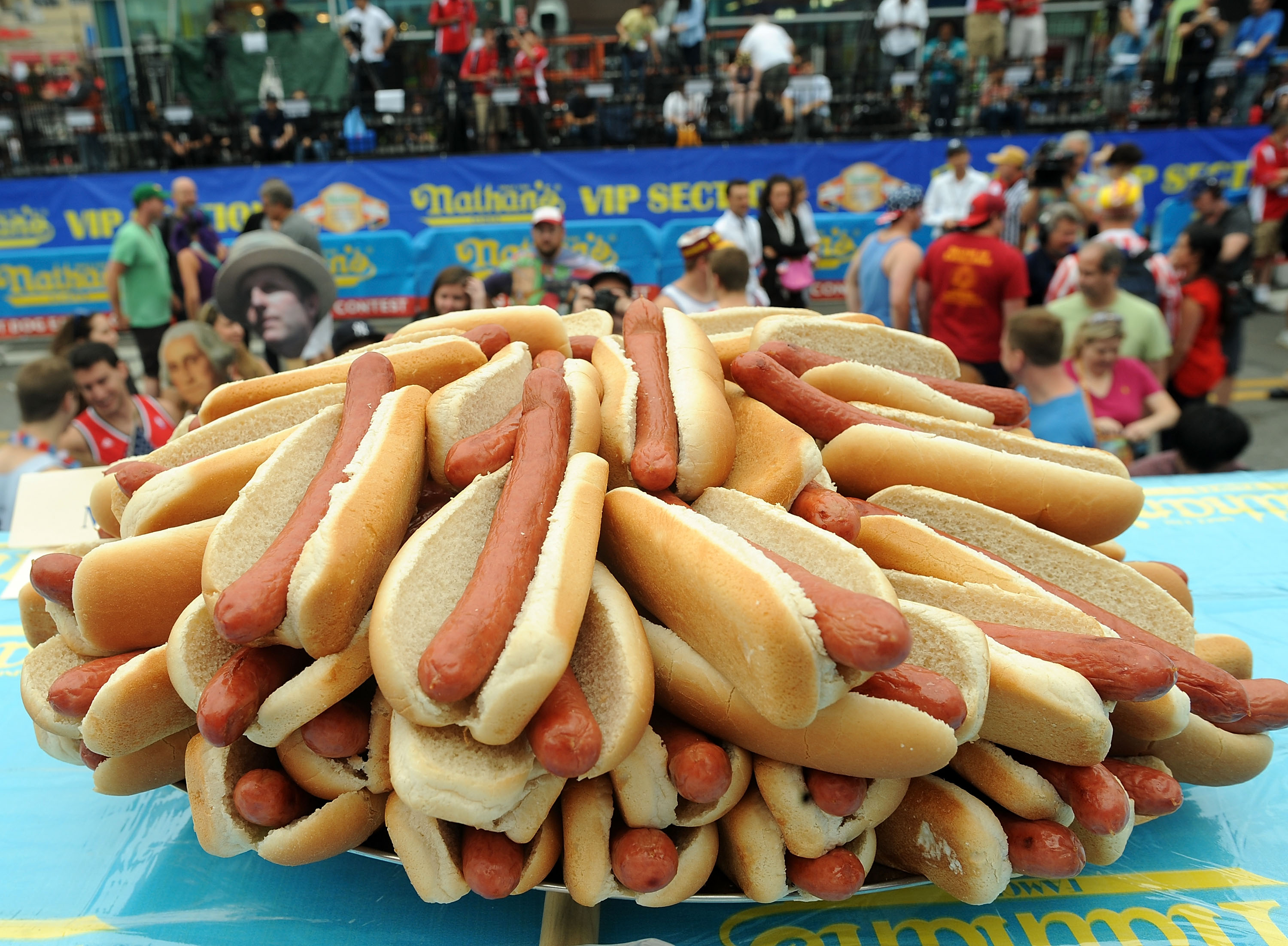 Atmosphere at the 2015 Nathan's Famous 4th Of July International Hot Dog Eating Contest at Coney Island on July 4, 2015 in New York City. (Bobby Bank—WireImage)