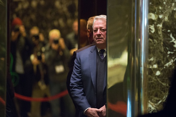 Former Vice President Al Gore arrives at Trump Tower on December 5, 2016 in New York City.
