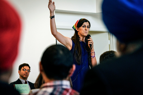 Democratic primary candidate Danica Roem makes her pitch to voters at the Bull Run Swim &amp; Raquet Club while debating three fellow Democrats vying to unseat Republican State Delegate Bob Marshall in Manassas, Virginia Friday June 2, 2017. (The Washington Post—The Washington Post/Getty Images)