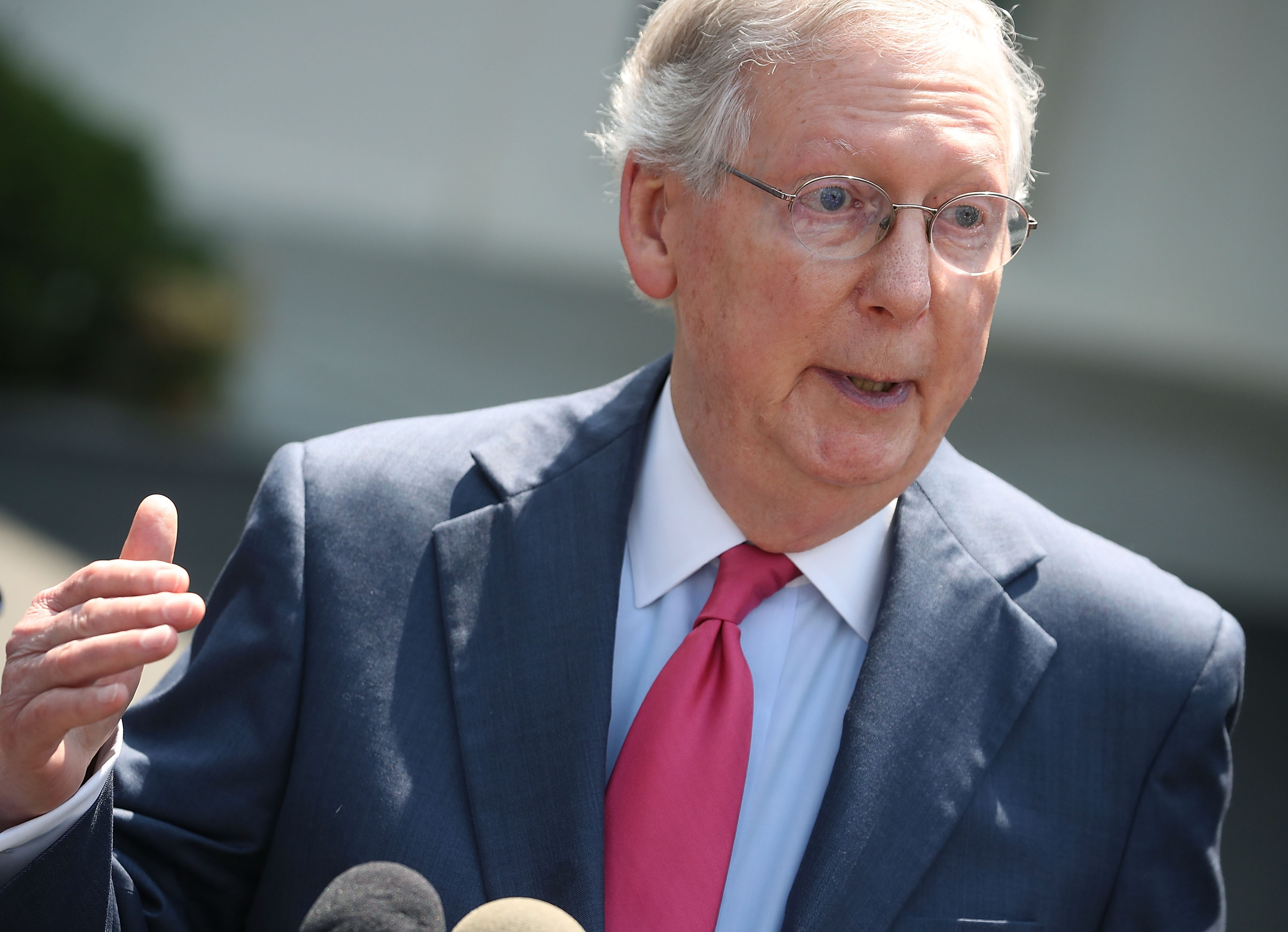 Senate Majority Leader Mitch McConnell (R-KY) speaks to the media July 19, 2017 at the White House in Washington, D.C. (Mark Wilson&mdash;Getty Images)