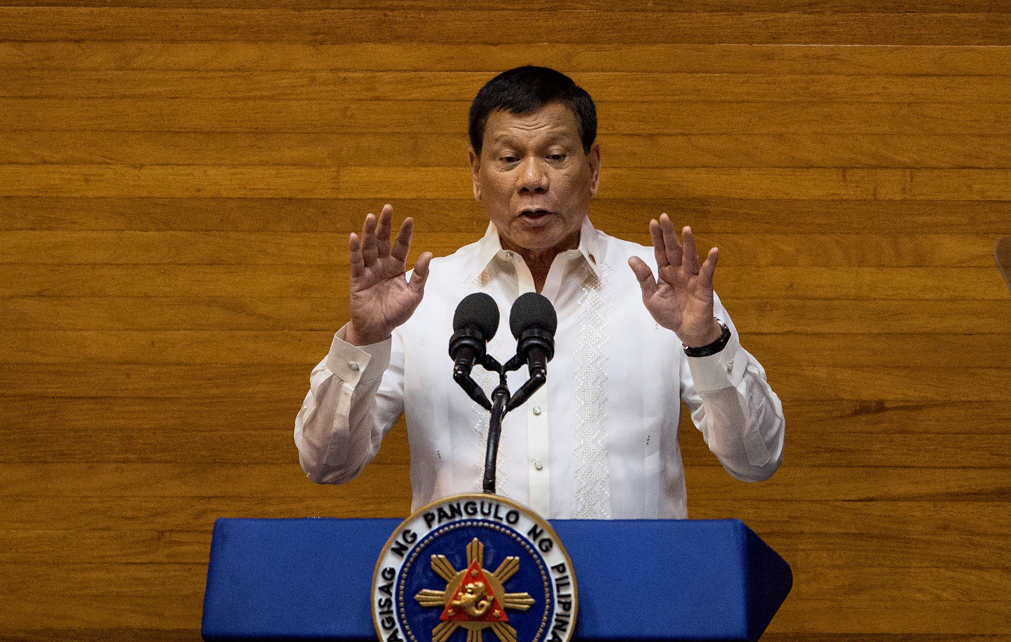 Philippine President Rodrigo Duterte delivers his state of the nation address in Manila on July 24, 2017. (Noel Celis—AFP/Getty Images)