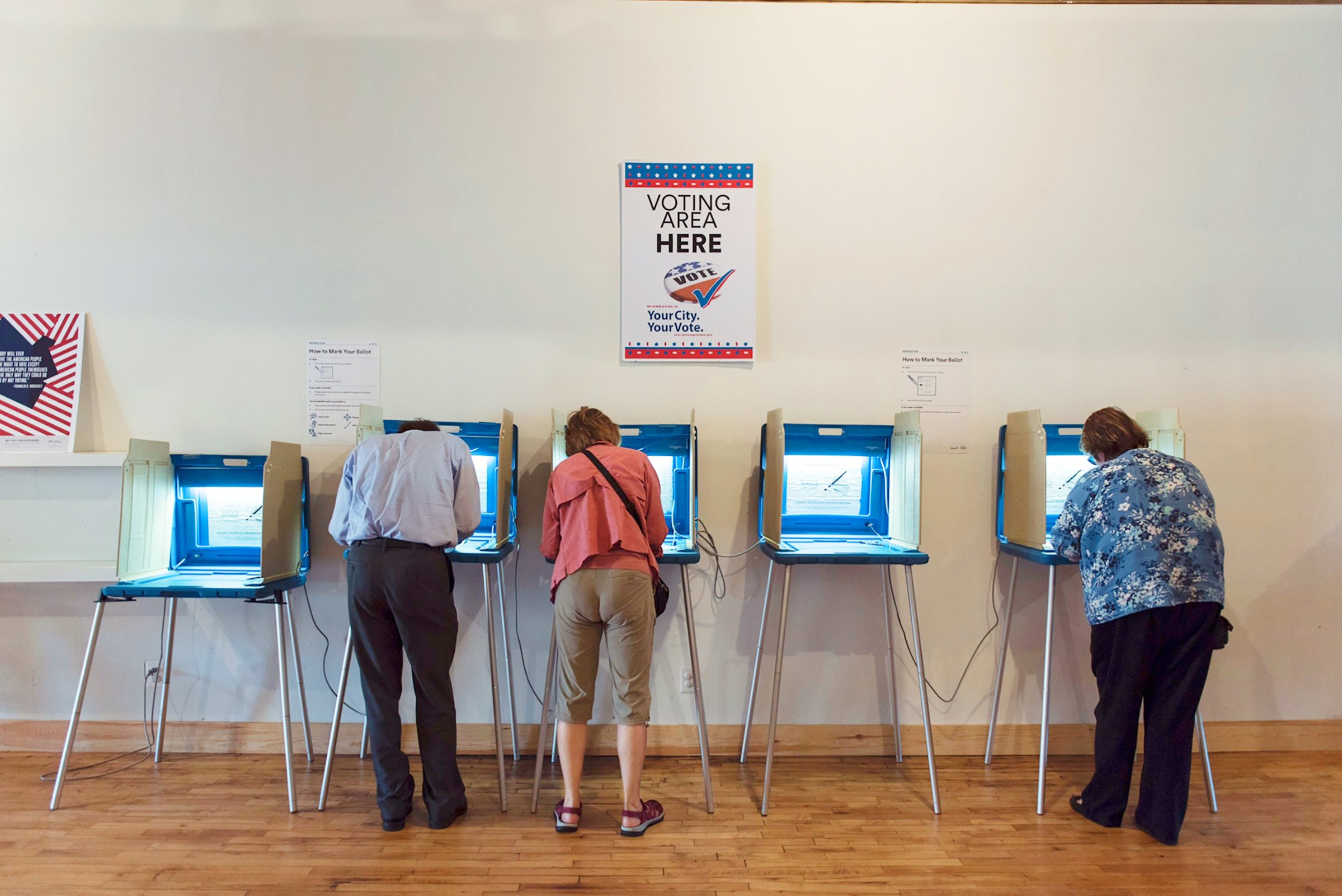 Voters cast early ballots in Minneapolis in October 2016