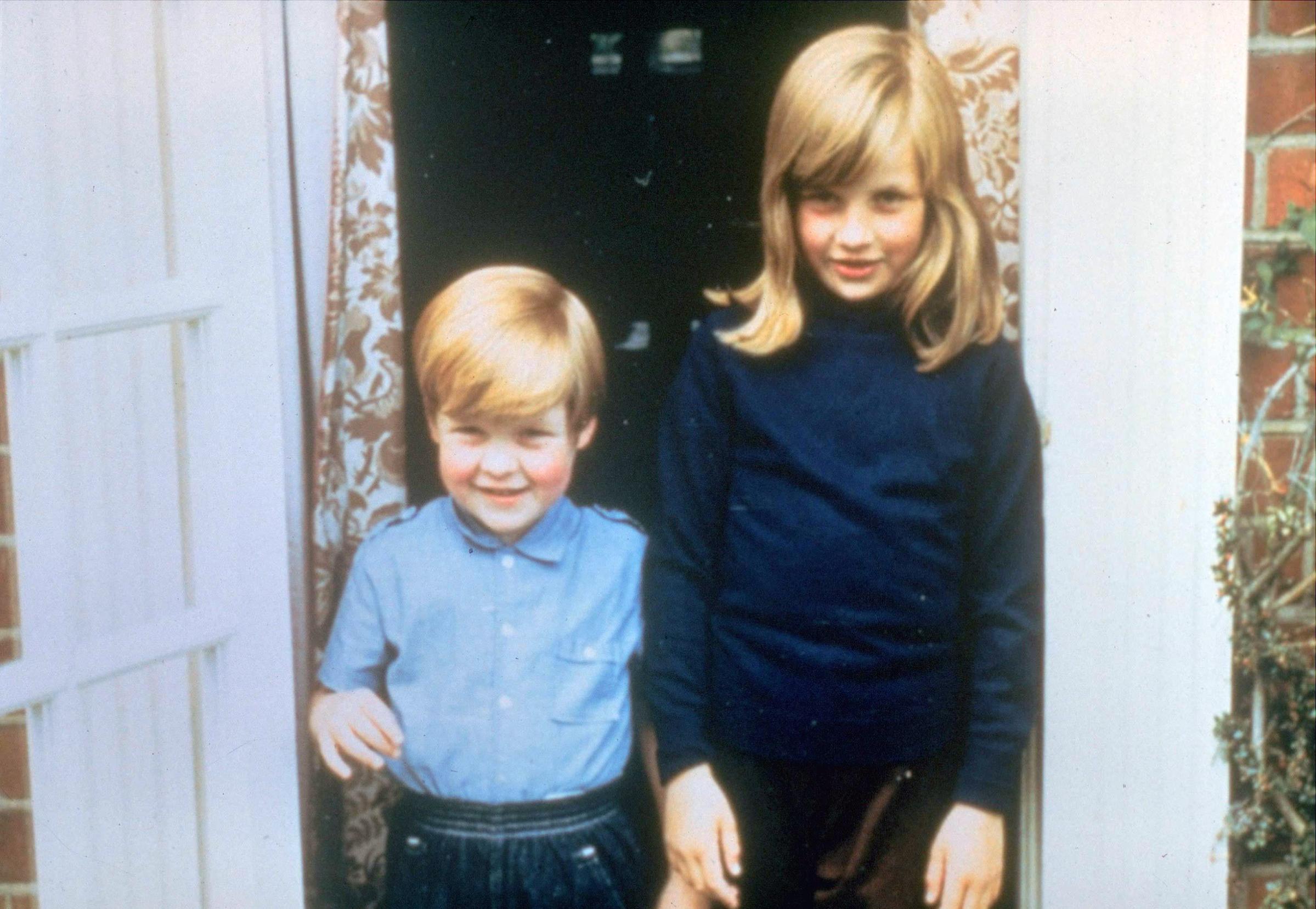 Princess Diana as a young girl with her brother.