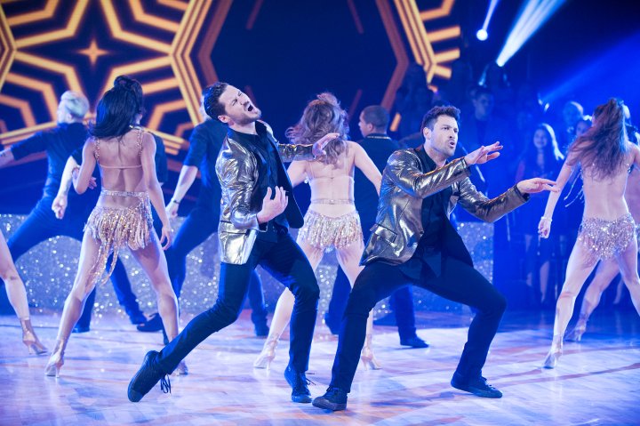Valentin Chmerkovskiy and Maksim Chmerkovskiy perform during 'Dancing with the Stars' in New York on Sept. 27, 2016.