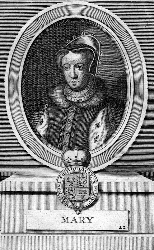 Queen Mary I of England. Mary Tudor (1516-1558) was Queen of England and Queen of Ireland from 1553 until her death. (Print Collector/Getty Images)