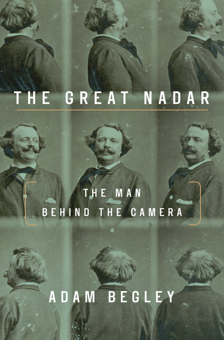 Nadar's rotating self-portrait on the cover of Adam Begley's biography (Crown)