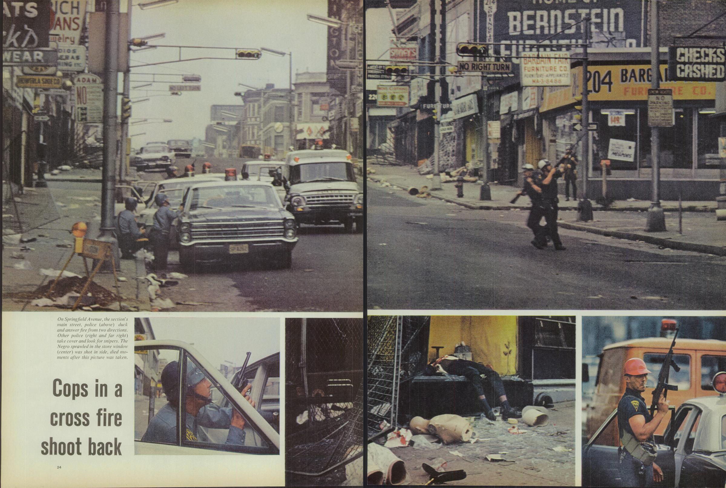 LIFE coverage of the Newark riots from the July 28, 1967 issue. Photos by Frank Dandridge and Bob Peterson.