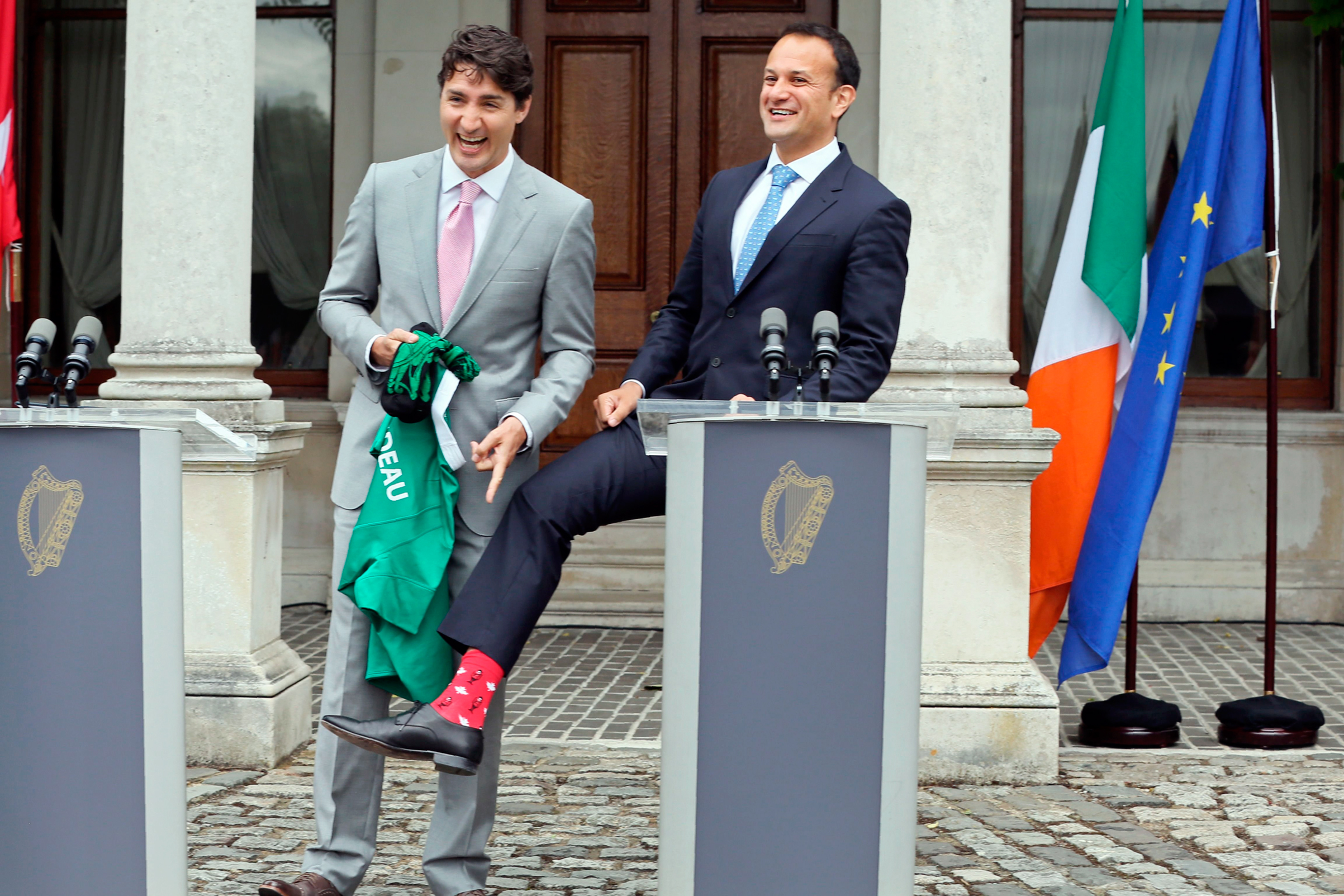 Varadkar, right, hosted Canada’s Justin Trudeau just weeks after taking office (Paul Faith—AFP/Getty Images)