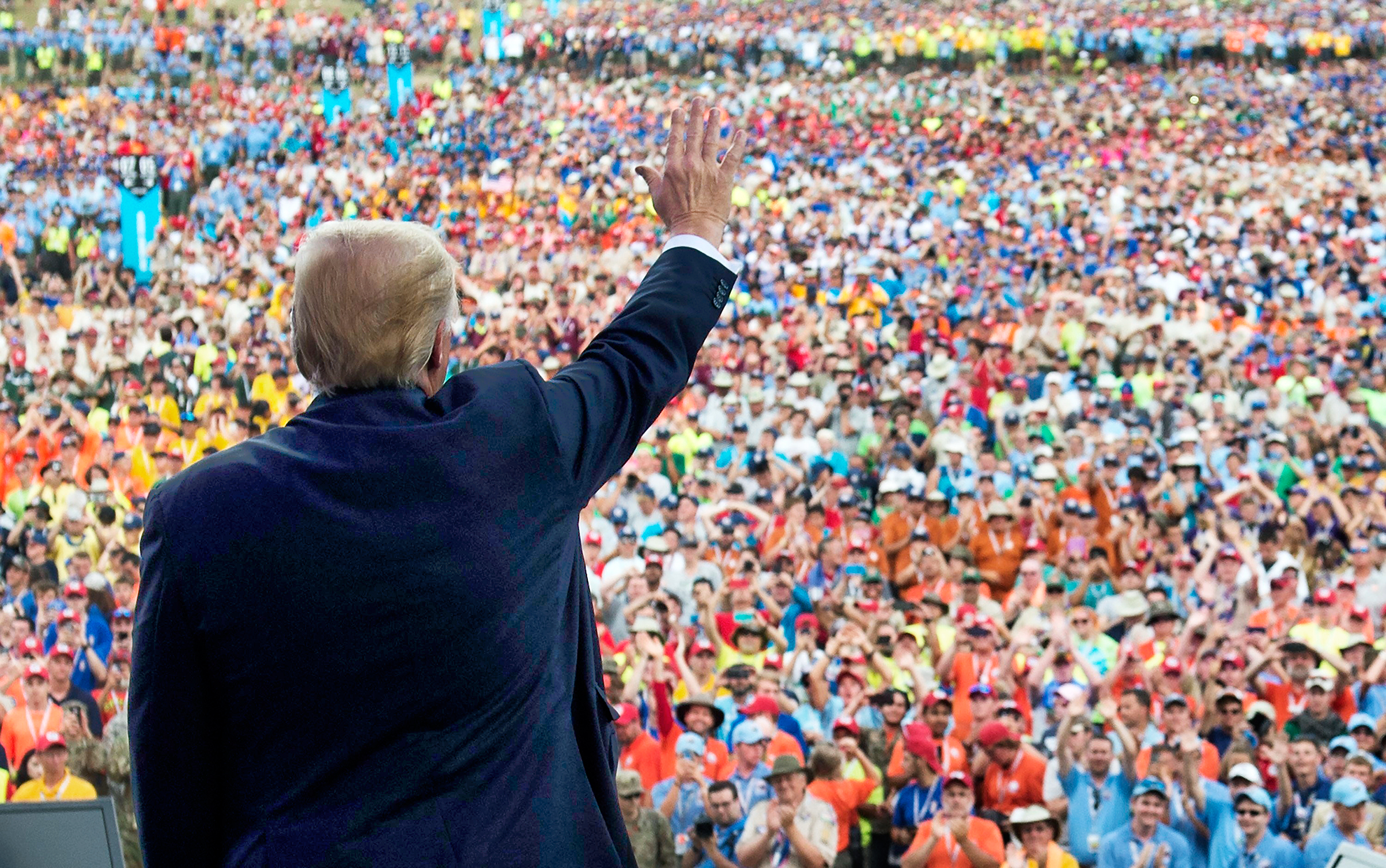 Trump broke custom by delivering a political speech to the Boy Scouts’ national jamboree in Glen Jean, W.Va. (Saul Loeb—AFP/Getty Images)