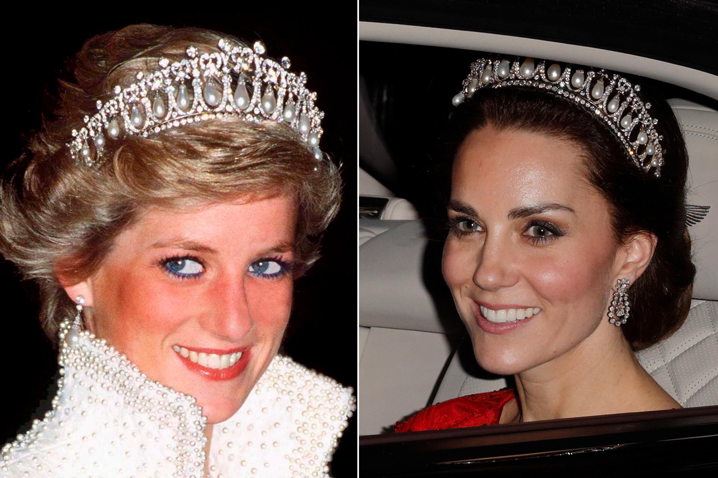 Princess Diana and Kate Duchess of Cambridge similar moments in fashion tiara