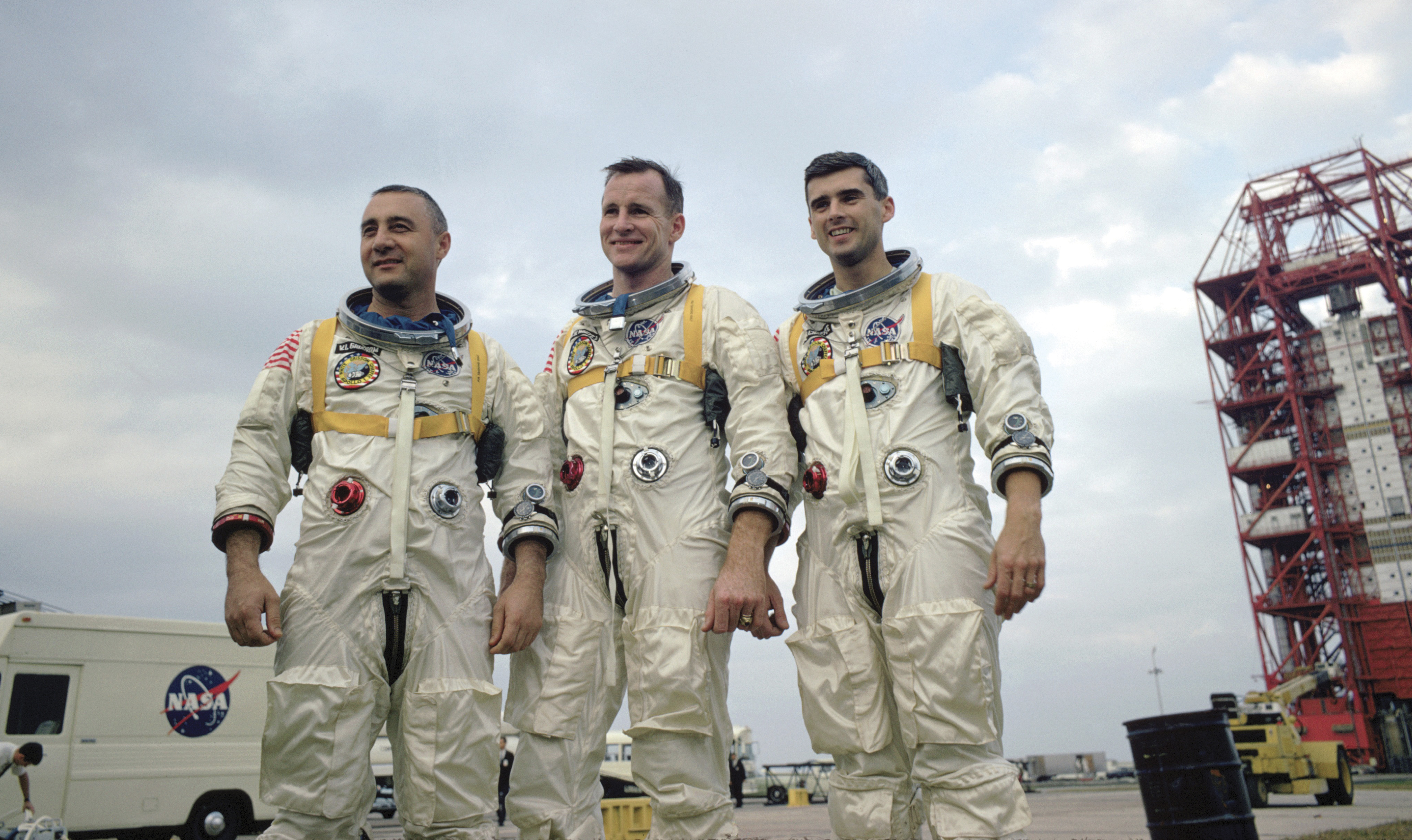 Crew Of Apollo 1, Virgil I (Gus) Grissom, Edward H, White Ii, And Roger B, Chaffee, During Training In Florida, On January 27, 1967, The Crew Was Killed When A Fire Erupted In Their Capsule During Testing. (Encyclopaedia Britannica—UIG via Getty Images)