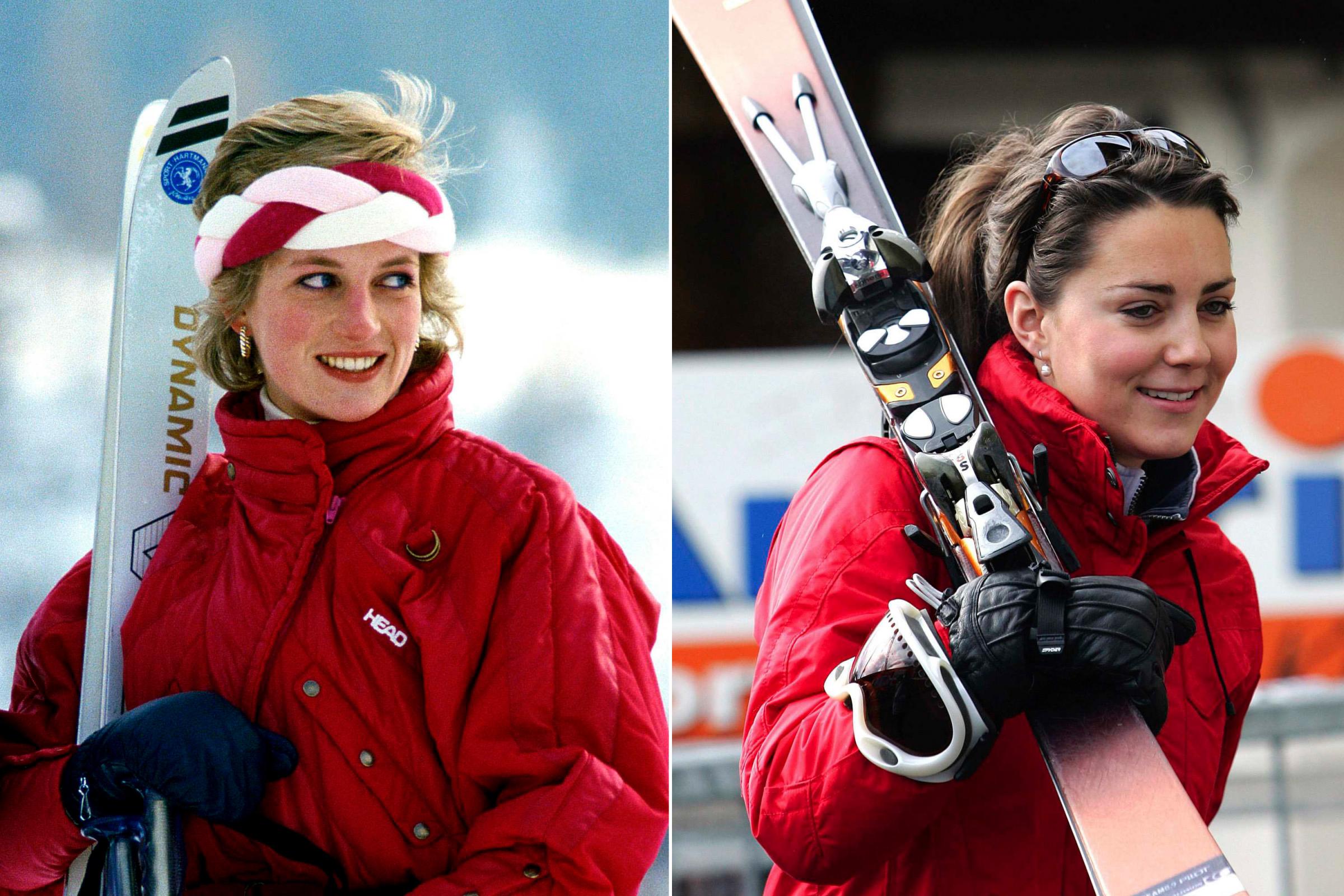Princess Diana and Kate Duchess of Cambridge similar moments in fashion skiing