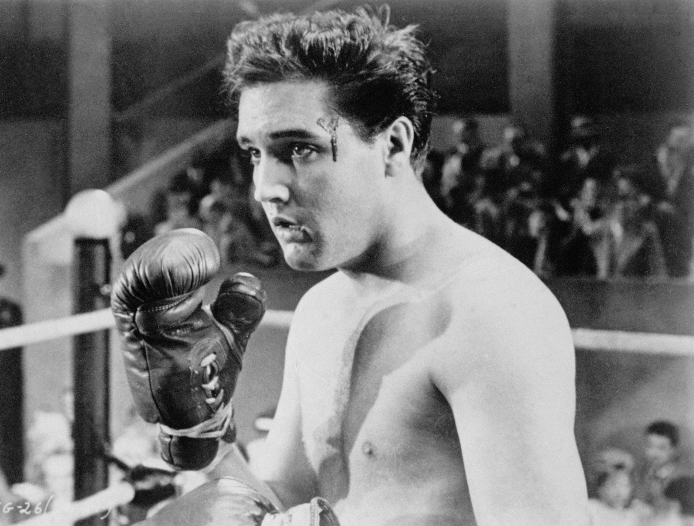 "Kid Galahad"1962, Elvis shows what he looks like after he gets slammed around in a remake of an old boxing film.