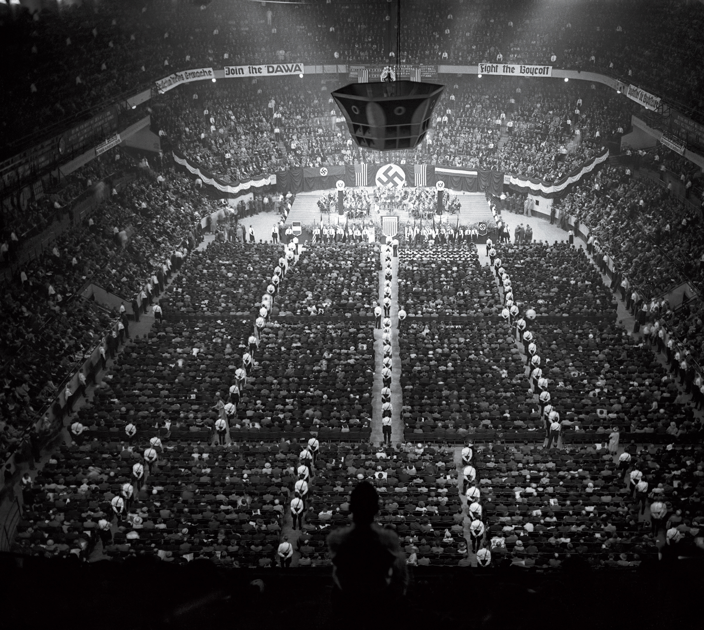 In 1934, some 20,000 people rallied for Friends of New Germany, a U.S. Nazi group, at Madison Square Garden (Bettmann/Getty Images)
