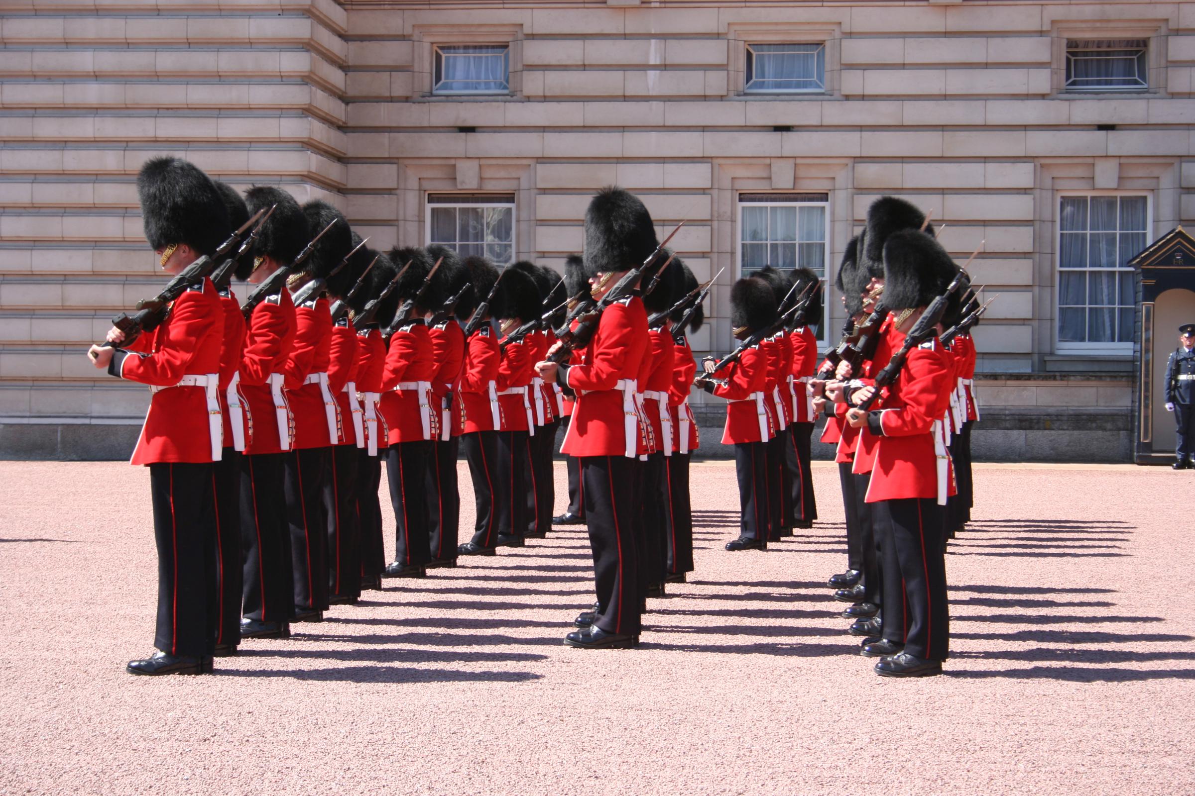 Changing of the guards, with rifle