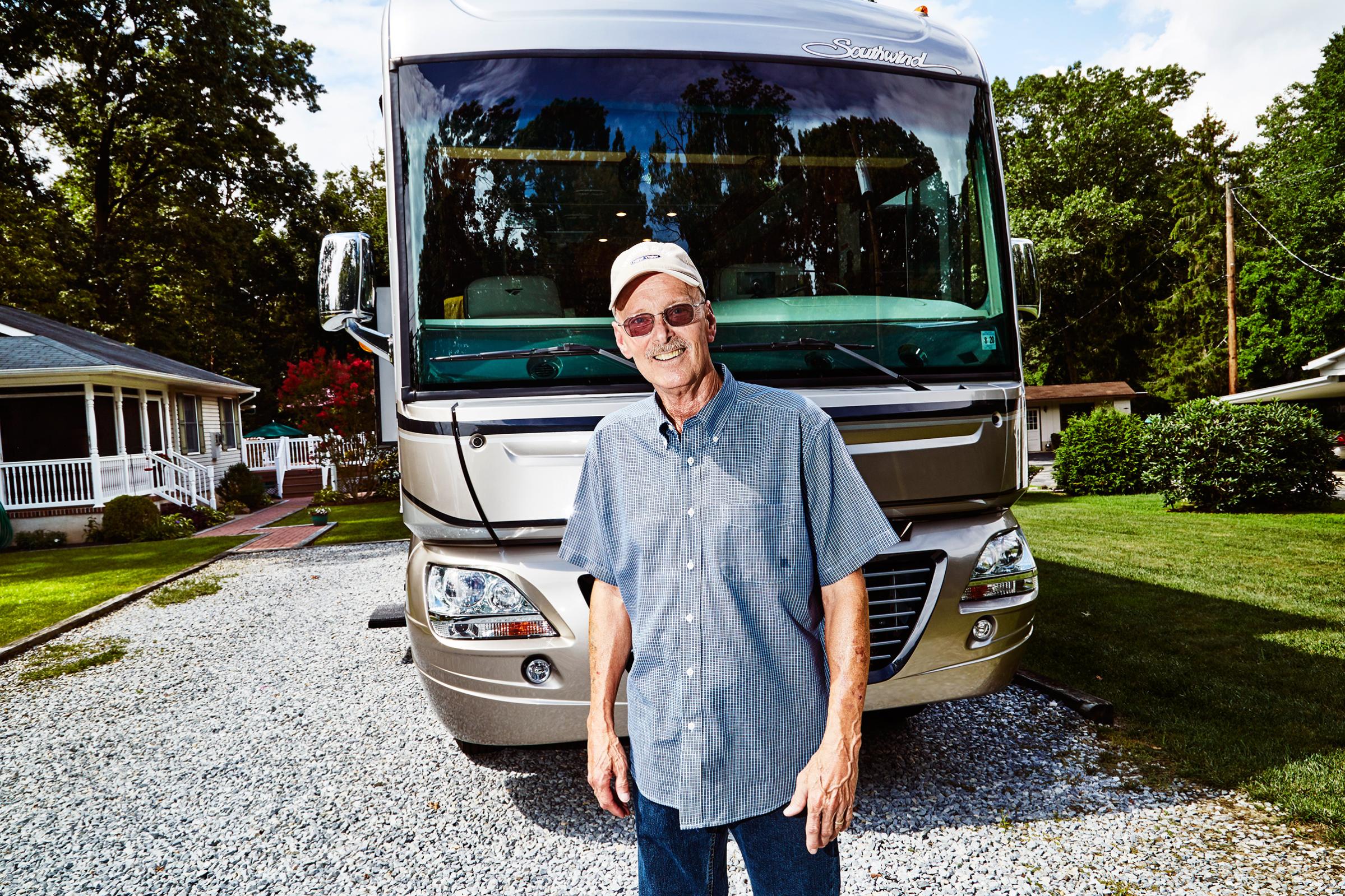 Bill Ludwig with his prized RV