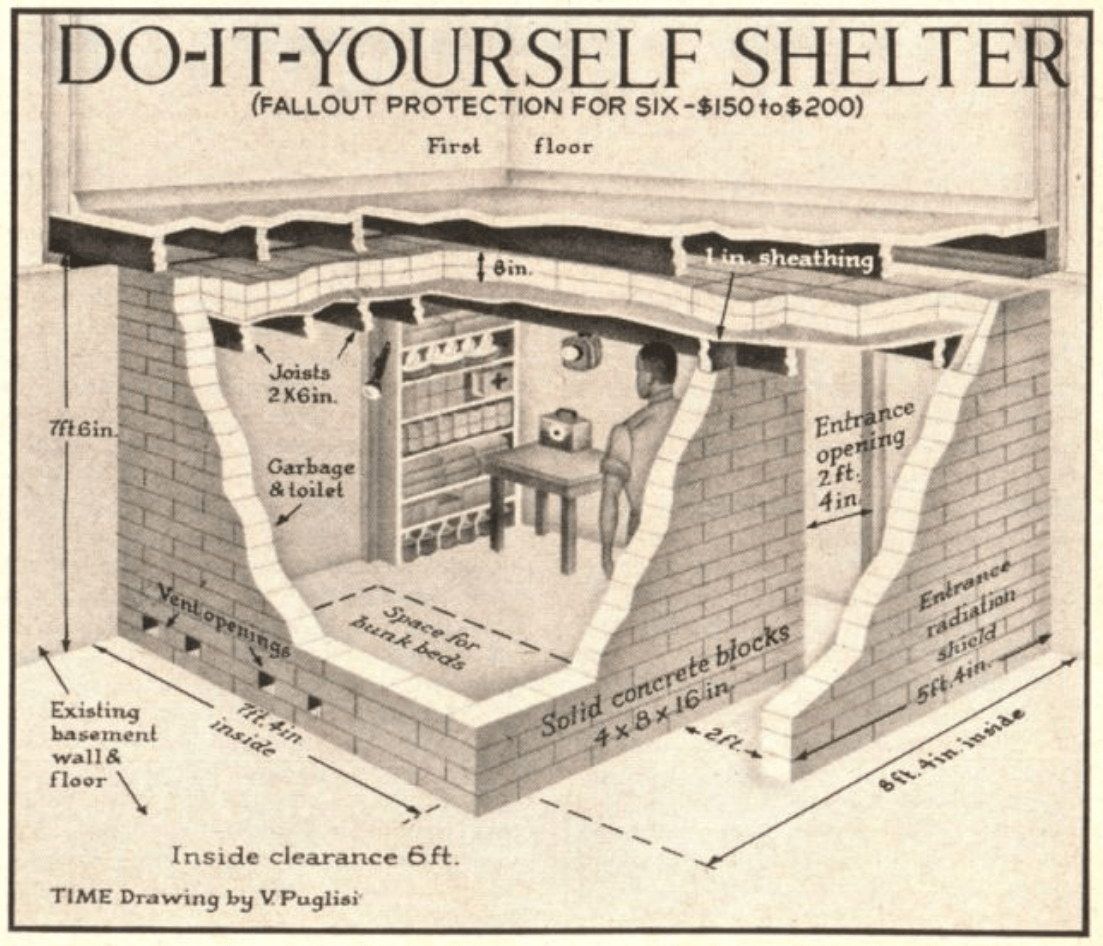 A fallout shelter diagram from the July 20, 1959, issue of TIME (TIME Drawing by V. Puglisi)