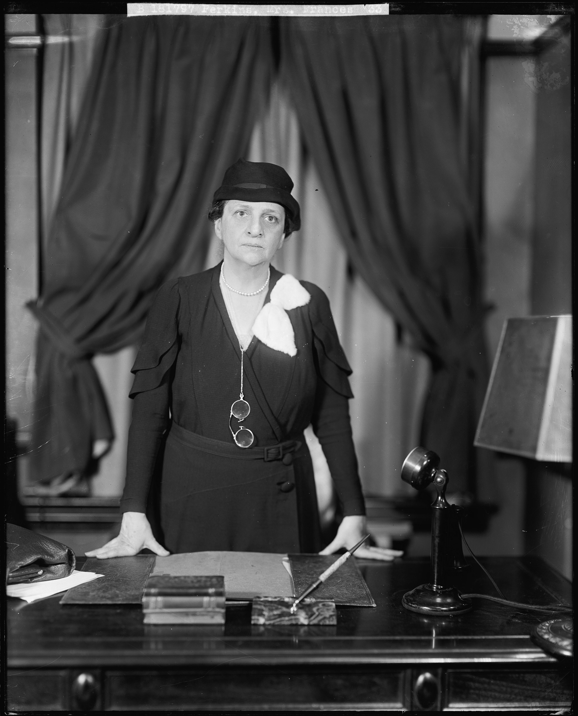 FRANCES PERKINS: First female member of a presidential cabinet (FDR's Secretary of Labor), 1933.