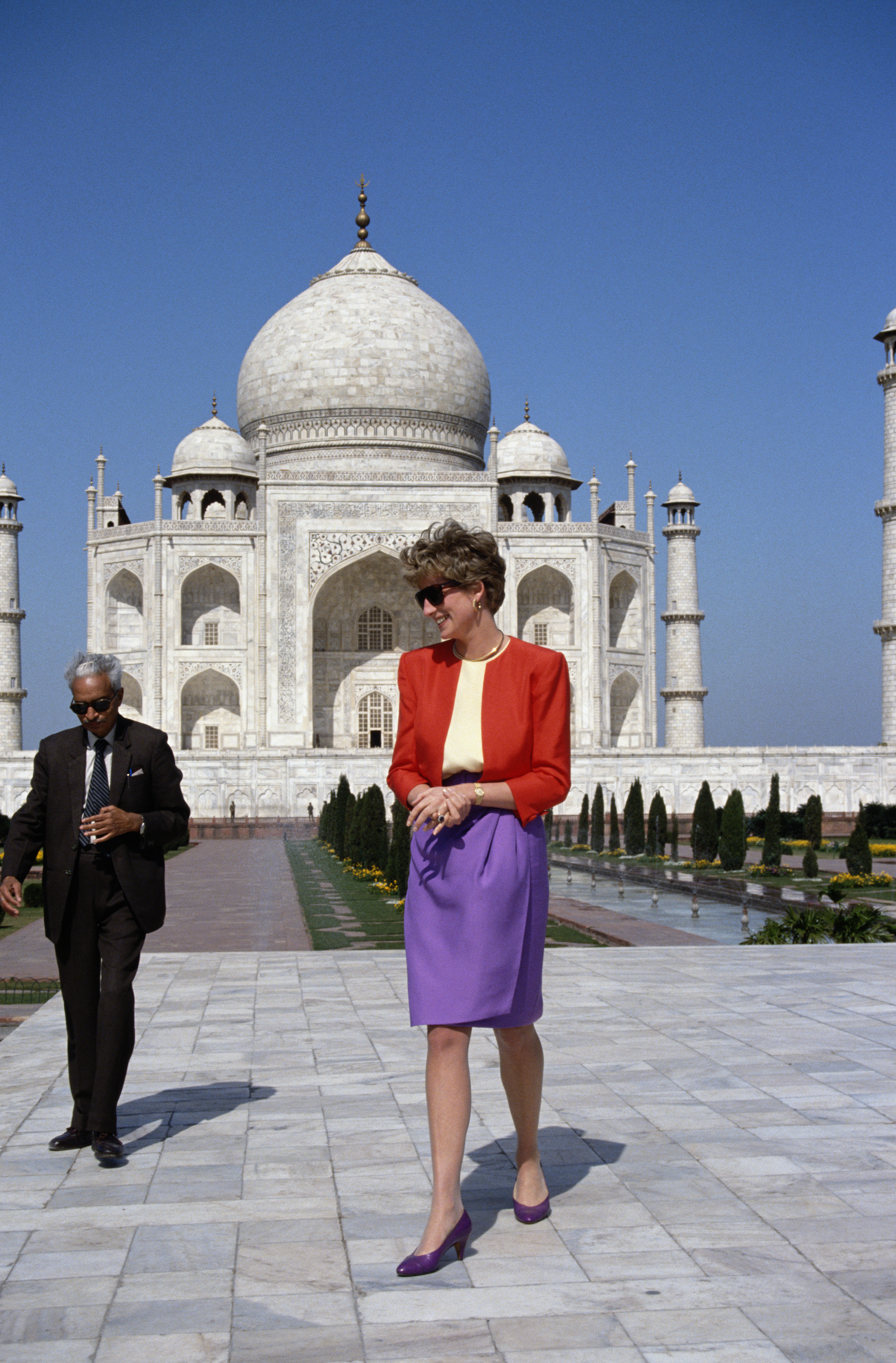 The Princess wore colorful suit separates for a highly-photographed 1992 trip to the Taj Mahal that many point to as the height of the tension in her marriage to Prince Charles.