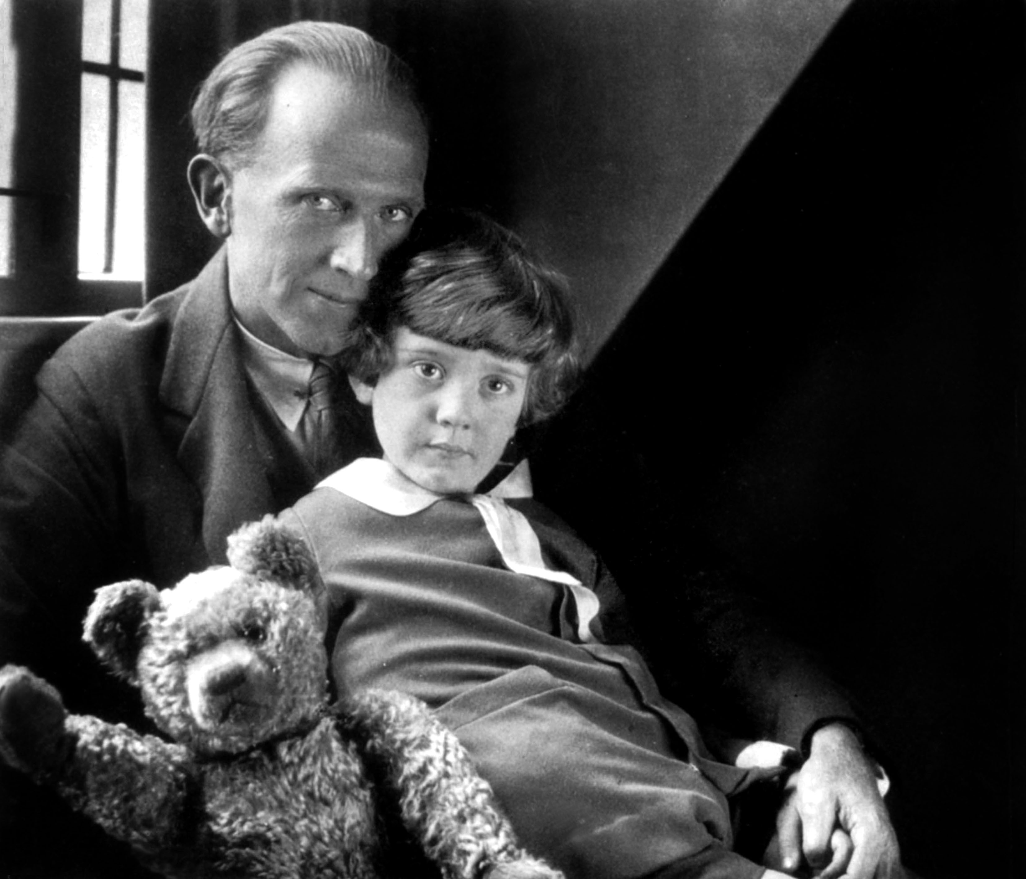 A.A. Milne, author of the story Winnie the Pooh, with his son Christopher Robin. (Photograph by Api—/Getty)