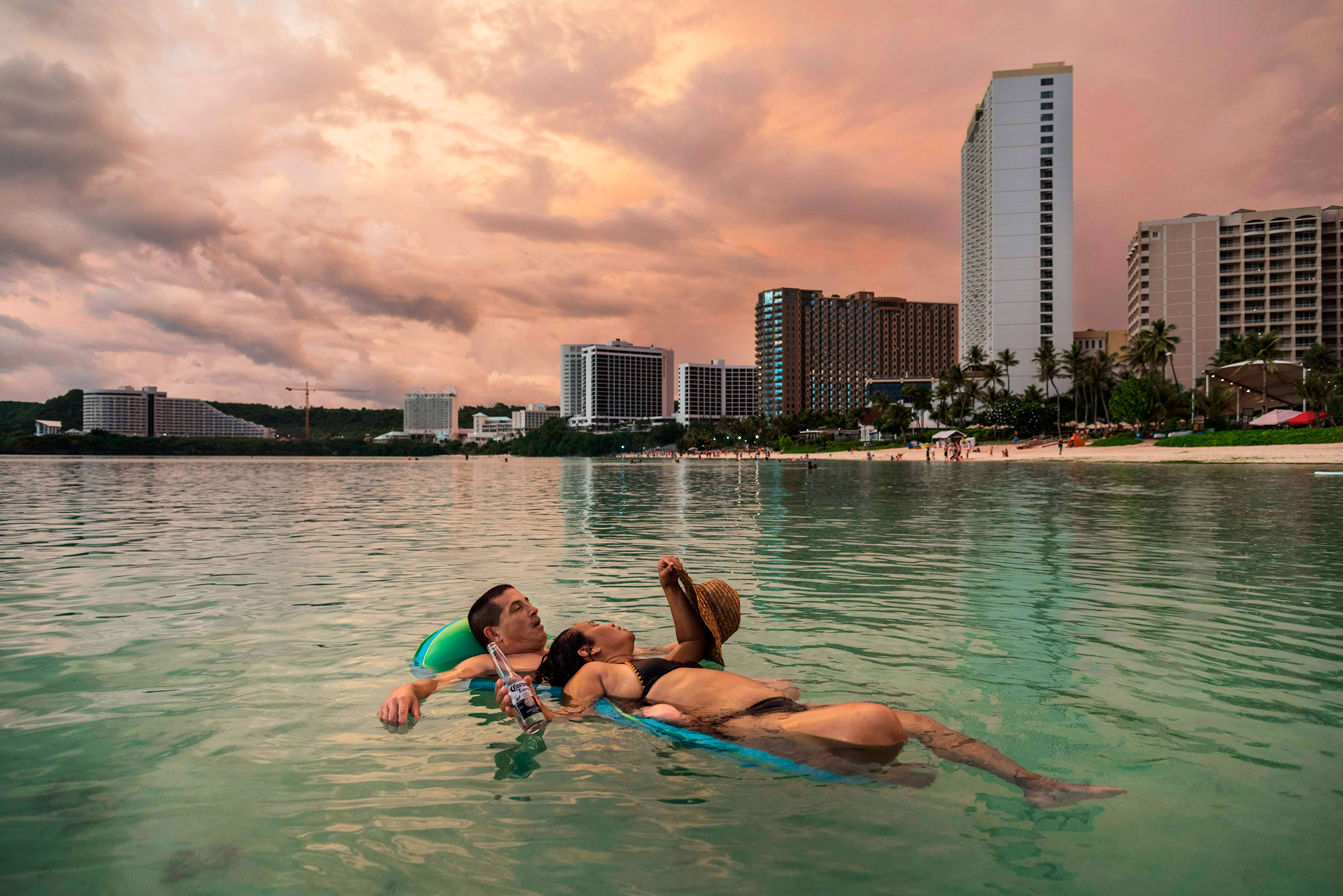 Along with hosting mostly Asian tourists, Guam hosts two U.S. bases and about 7,000 military personnel. (Ed Jones—AFP/Getty Images)