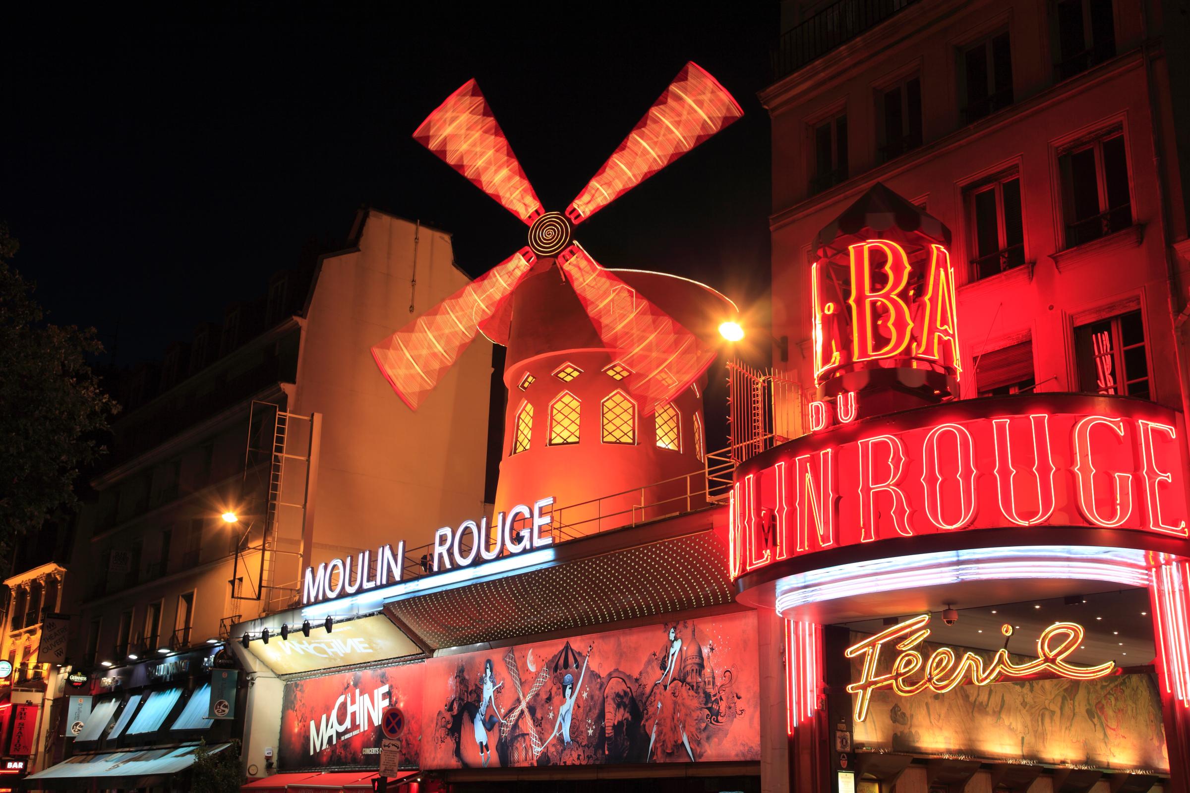 The night view of Moulin Rouge cabaret