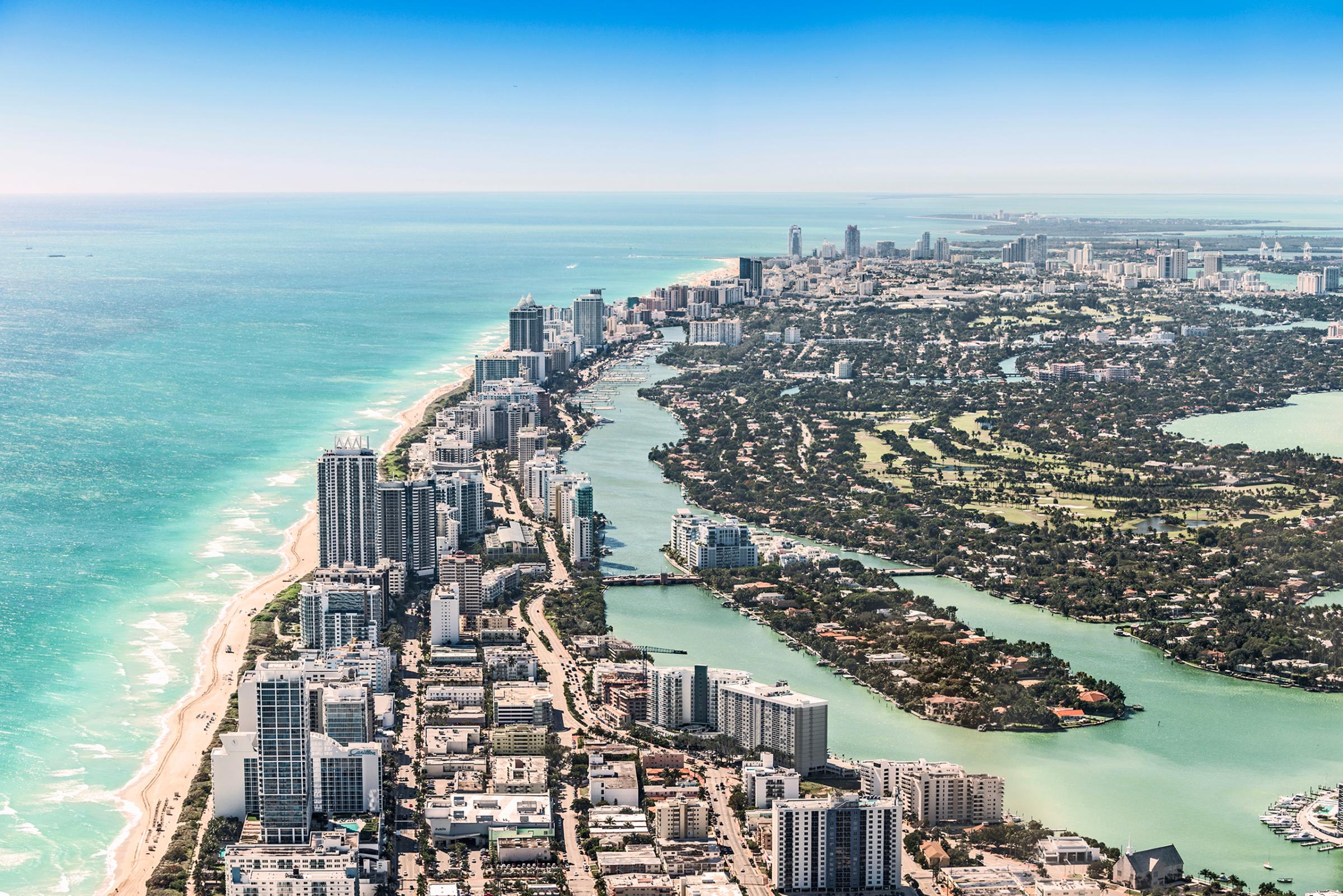 Aerial View of Miami Beach