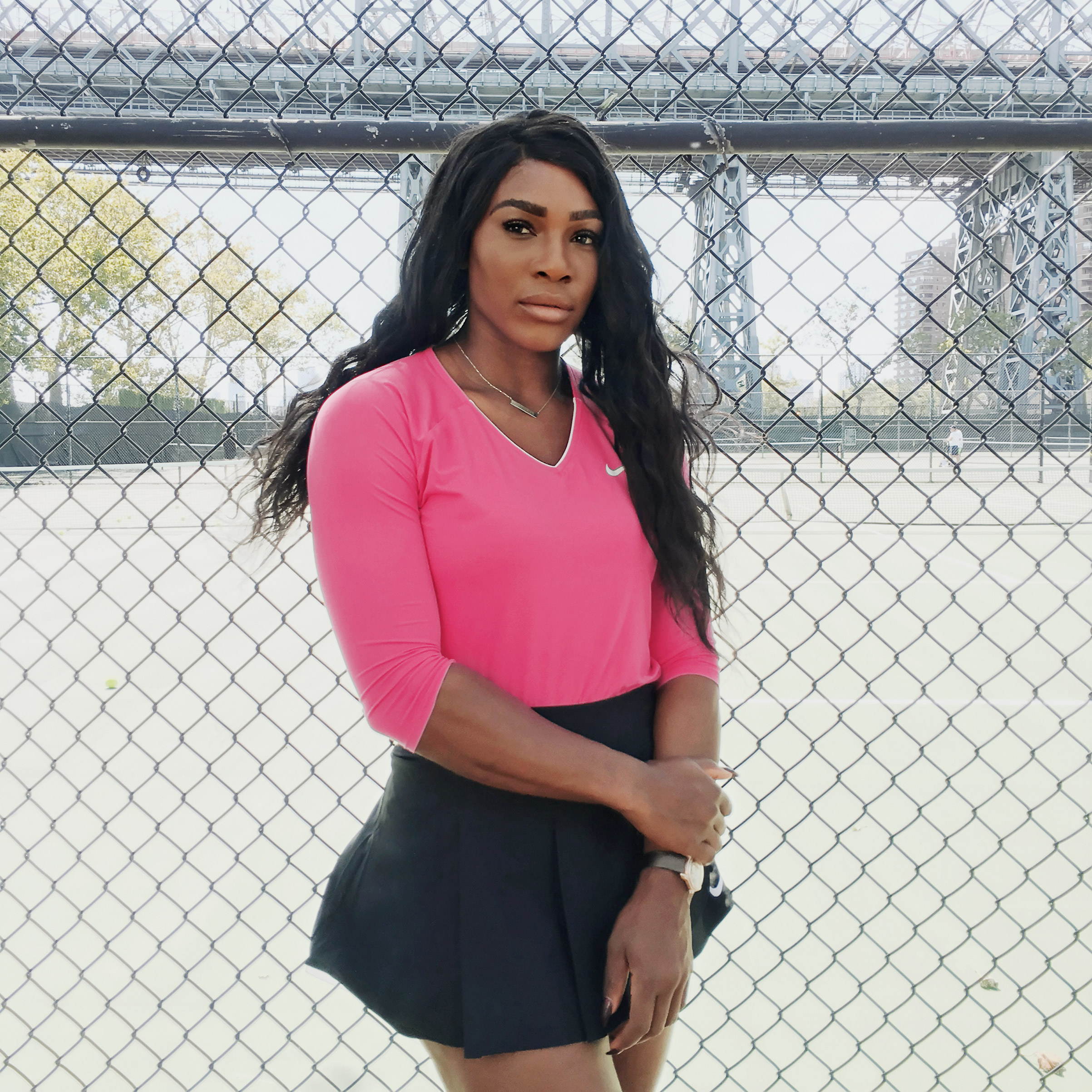 Portrait of Serena Williams, photographed at the John V. Lindsay East River Park Tennis Courts, September 13, 2016. (Luisa Dörr for TIME)