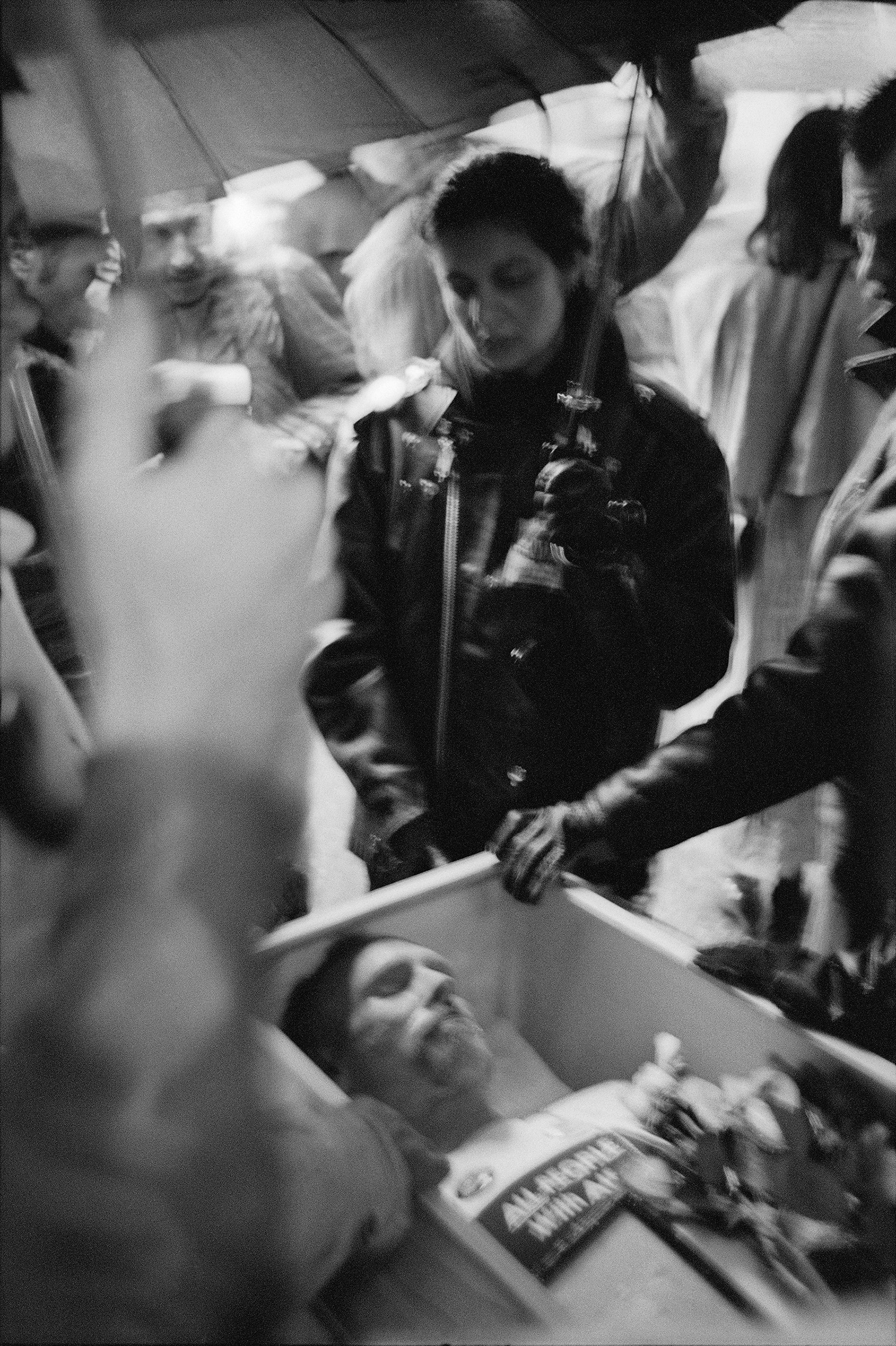 From the ACT UP funeral march carrying the body of Mark L. Fisher from Judson Memorial Church up Sixth Avenue to the Republican National Committee headquarters on the eve of the presidential election, 1992.