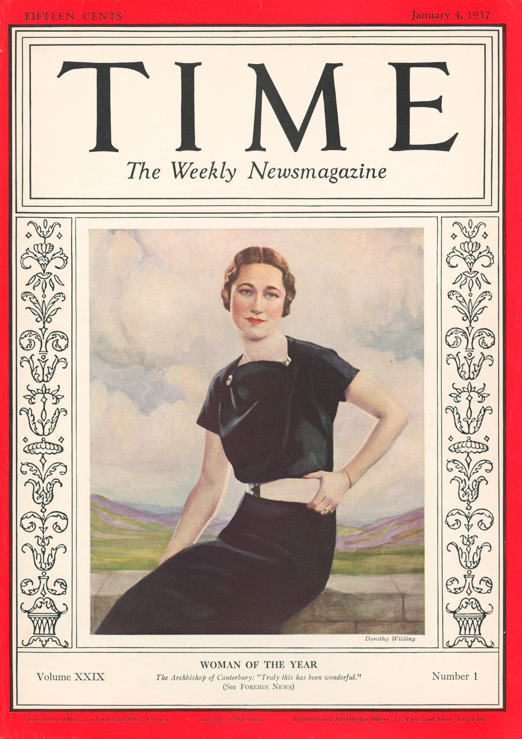 WALLIS SIMPSON: First woman Person of the Year for TIME Magazine, 1937.